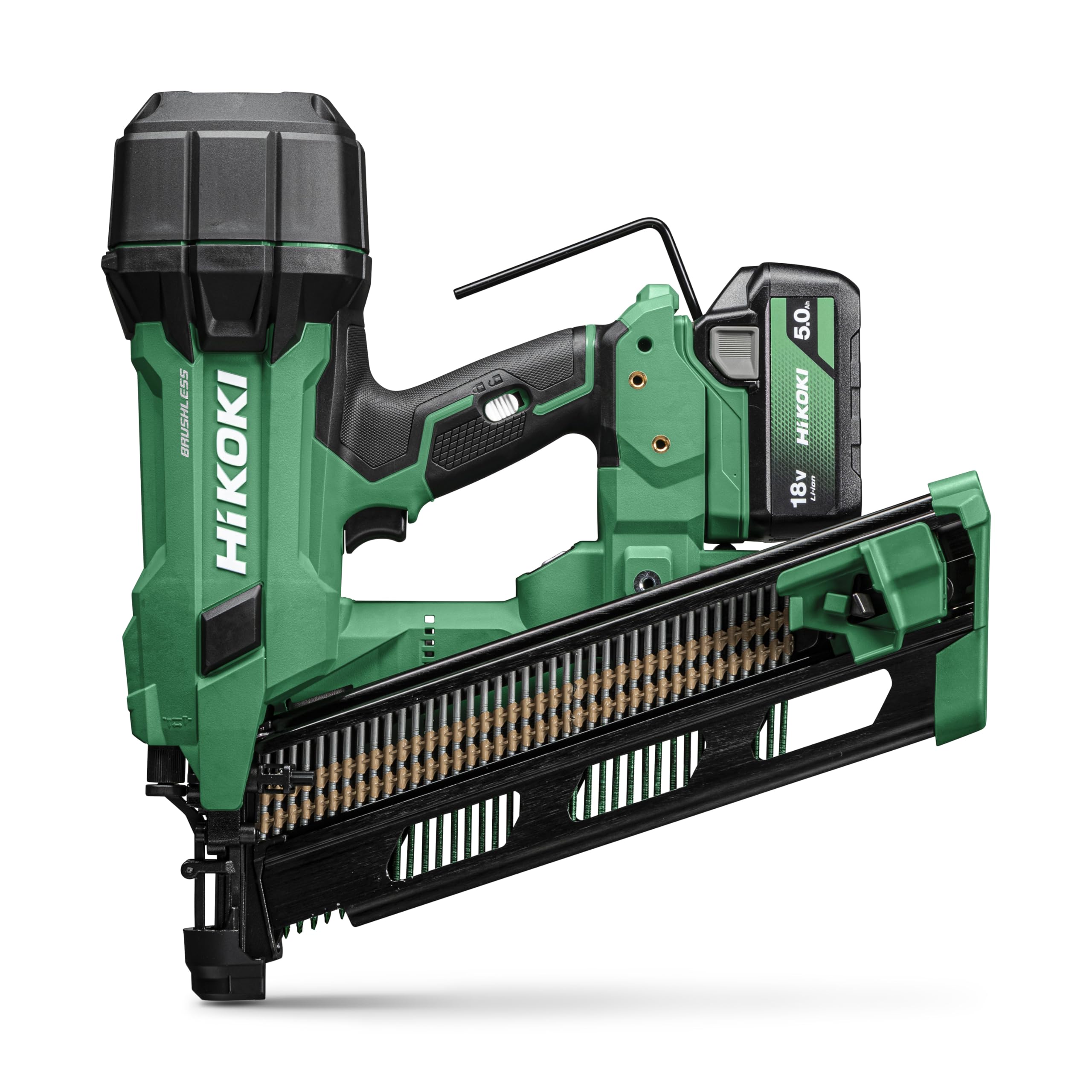 HiKOKI NR1890DRAWQZ, cloueuse à bande sans fil 21°, 18 V, clous 50-90 mm