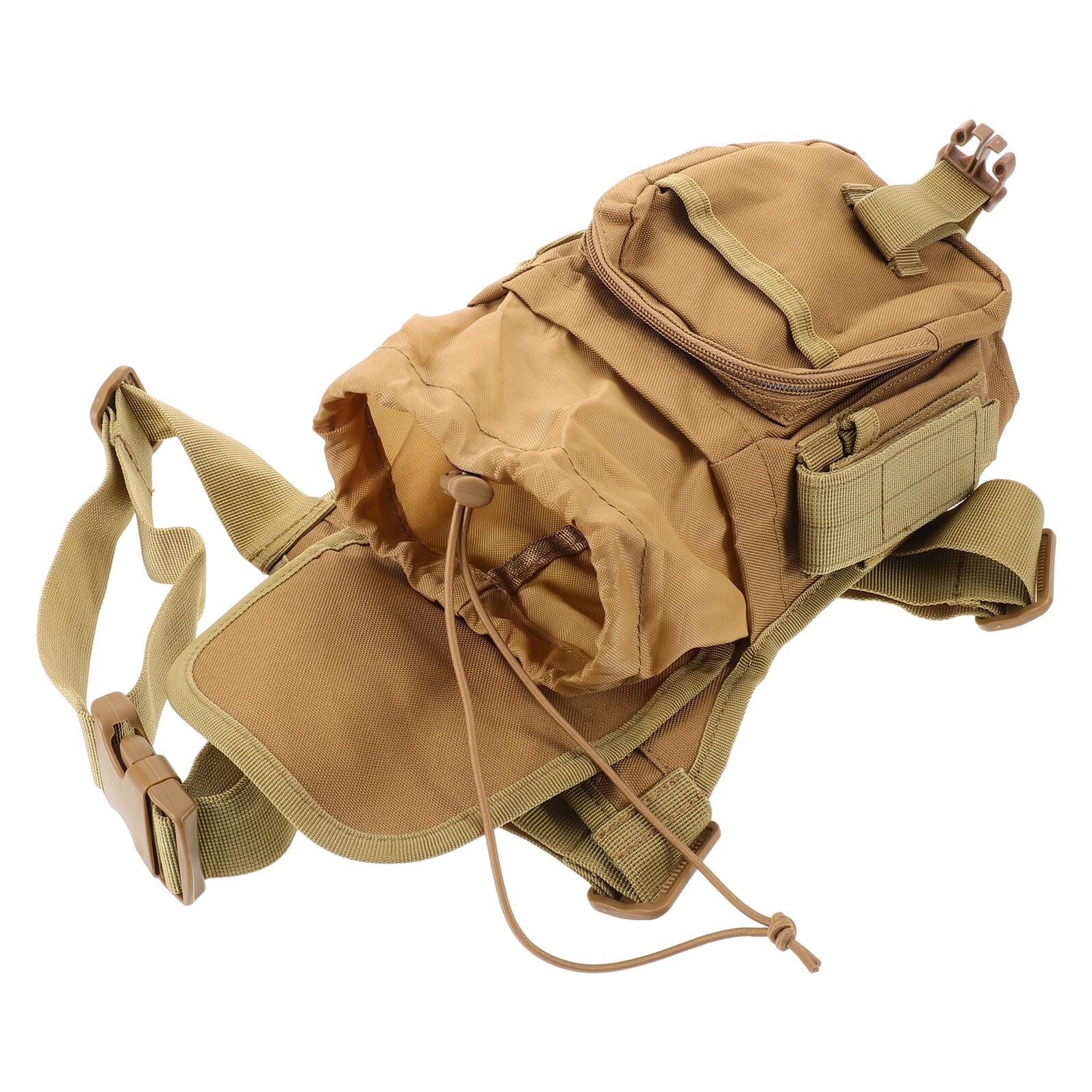 Bolsa de Cintura para Exteriores Tipo Riñonera para Motociclista, Bolsa Deportiva de Pierna Ajustable Color Caqui, Adecuado para Ciclismo, Senderismo y Viajes al Aire Libre