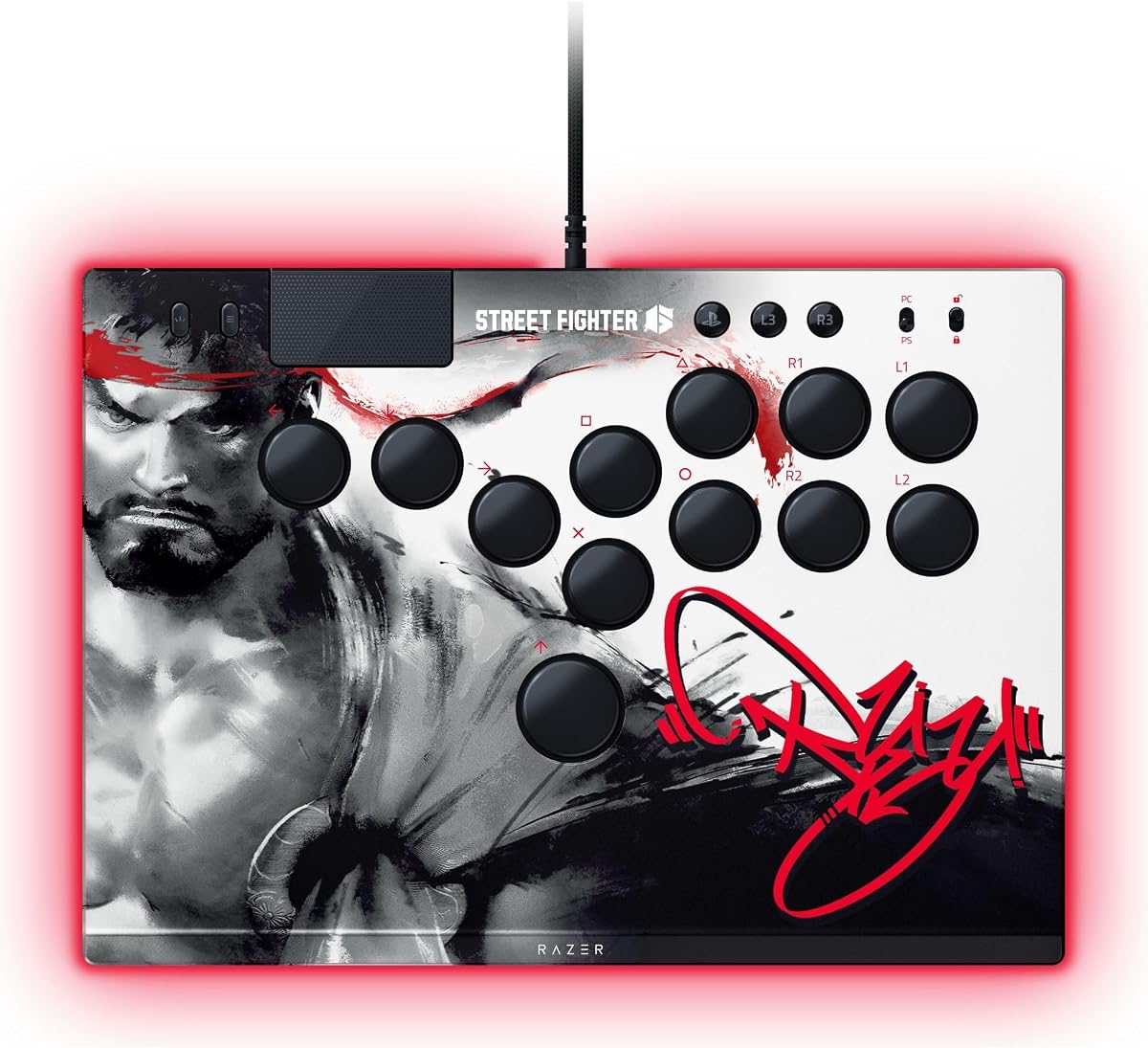 Controlador arcade óptico Razer Kitsune de todos los botones, PS5 y PC, edición Ryu