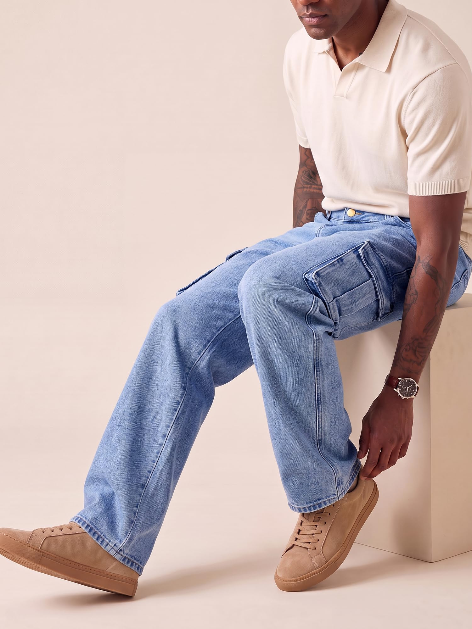 JMIERR Jeans Herren Baggy Cargohose Y2K Streetwear Jeans Hosen