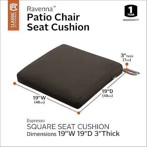 Miniatura 3 de Classic Accessories Ravenna - Cojín rectangular para asiento de patio, Espresso
