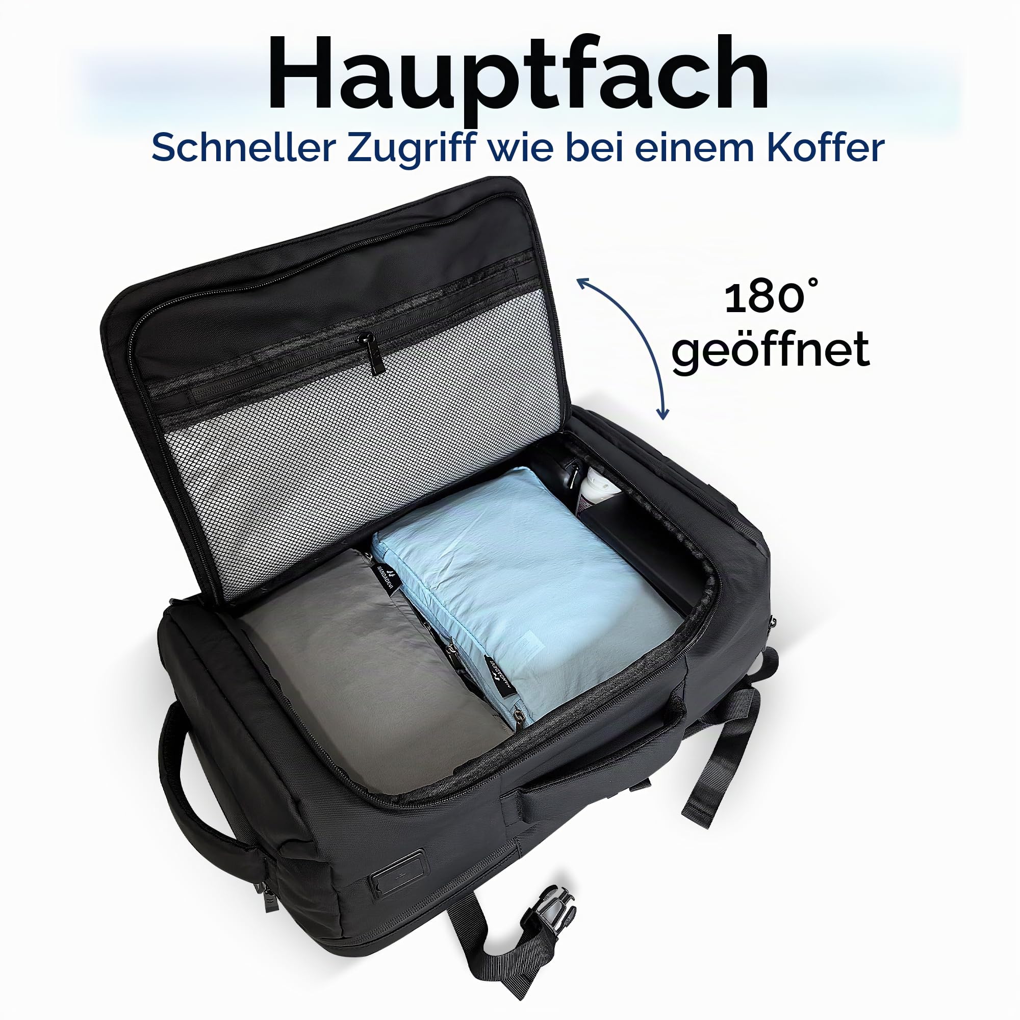 NANDADEVI Rucksack Herren, 40l, großer, robuster, wasserabweisender Wanderrucksack mit Trocken- und Nassisolierung, Laptop-Rucksack für 17,3-Zoll-Laptops