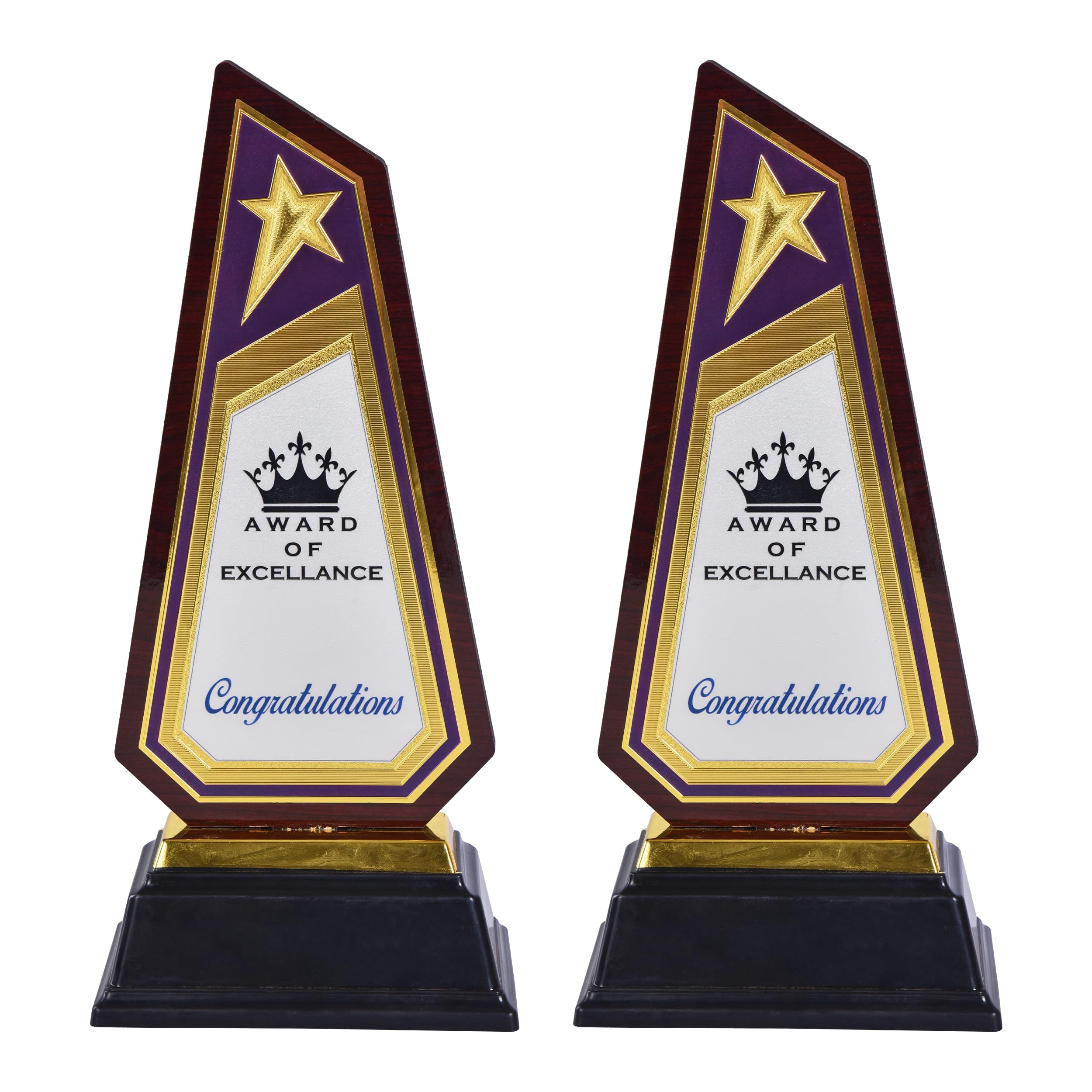 Victory Award of Excellence | Set of 2 Wooden Mementos with Fiber Base & Shine Sticker | Recognition Trophy for Achievements | Corporate Gift | Academic Excellence Award-picture-12