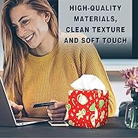 Vista 149 de Tissue Box Cover Square Decorative Tissue Box Holder Cute Funny Cube Tissue Case Cover-Alpaca Tissue Box Cover