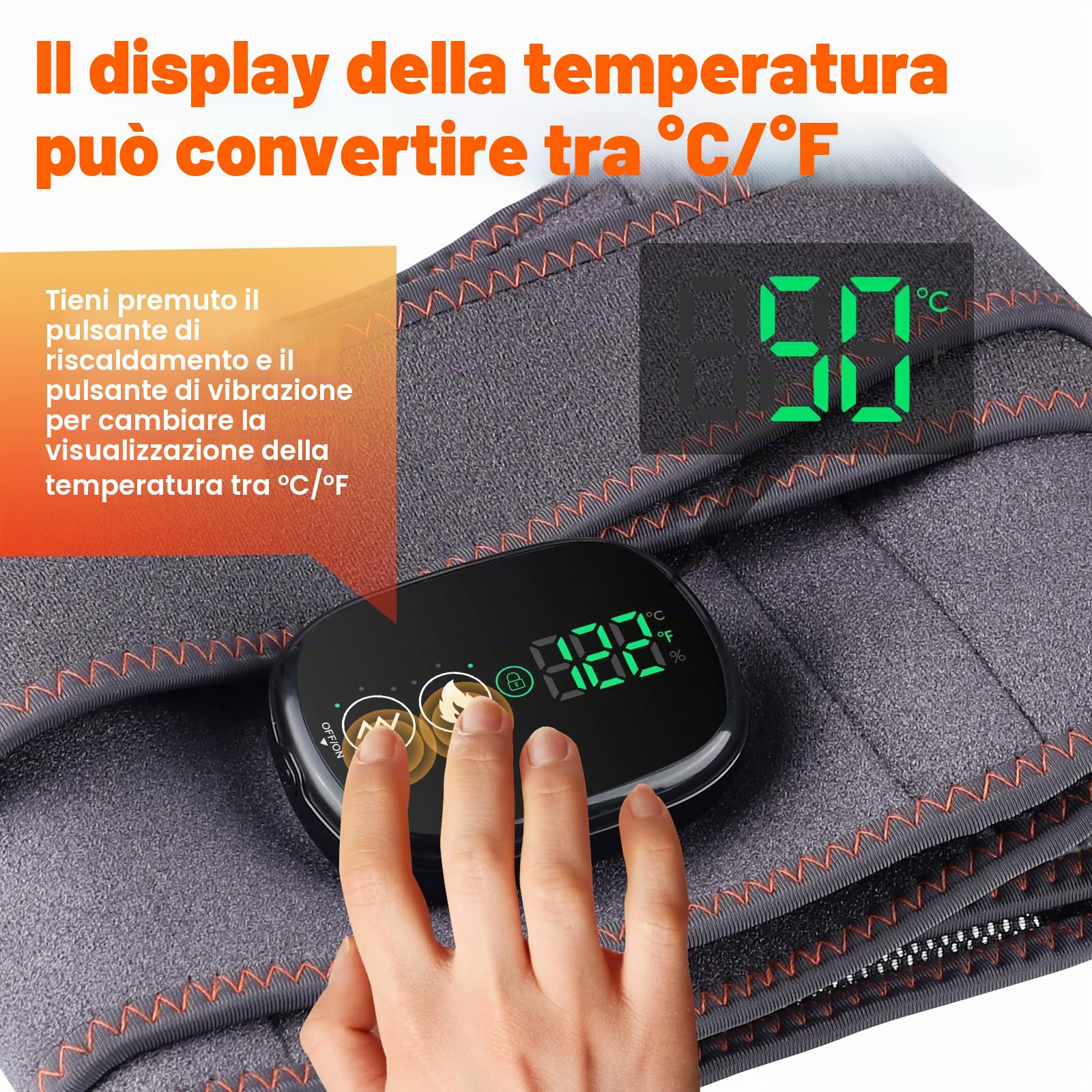 Tendina Di Riscaldamento Elettrico Per La Vita, Cintura Riscaldante Senza Fili Per Il Dorso Con 3 Modalità Di Riscaldamento E Massaggio, Schermo Touch, Per L'addome Con Batteria Ricaricabile 5000mAh