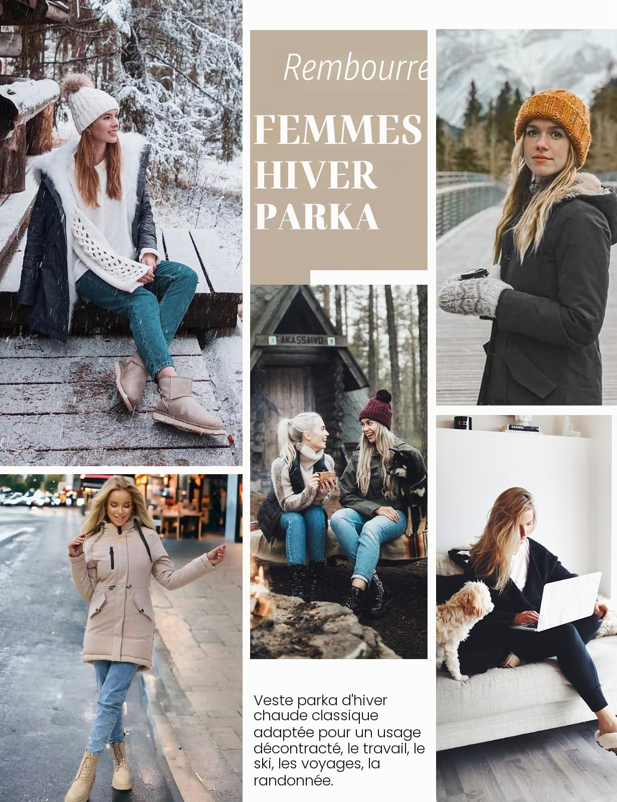 Xnova Parka Manteau Femme Polaire Chaude Mi Longue | Manteaux en Coton Coupe Vent Veste Polaire à Capuche Manche Longue Casual Blouson avec Zippé Coat Anti-Froid Automne Hiver
