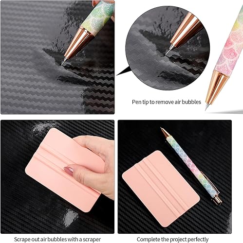 Miniatura 7 de VINYL FROG Bolígrafo de escardado con purpurina arcoíris, 3 unidades, escamas de arcoíris, punta fina, herramienta de deshierbe para vinilo adhesivo