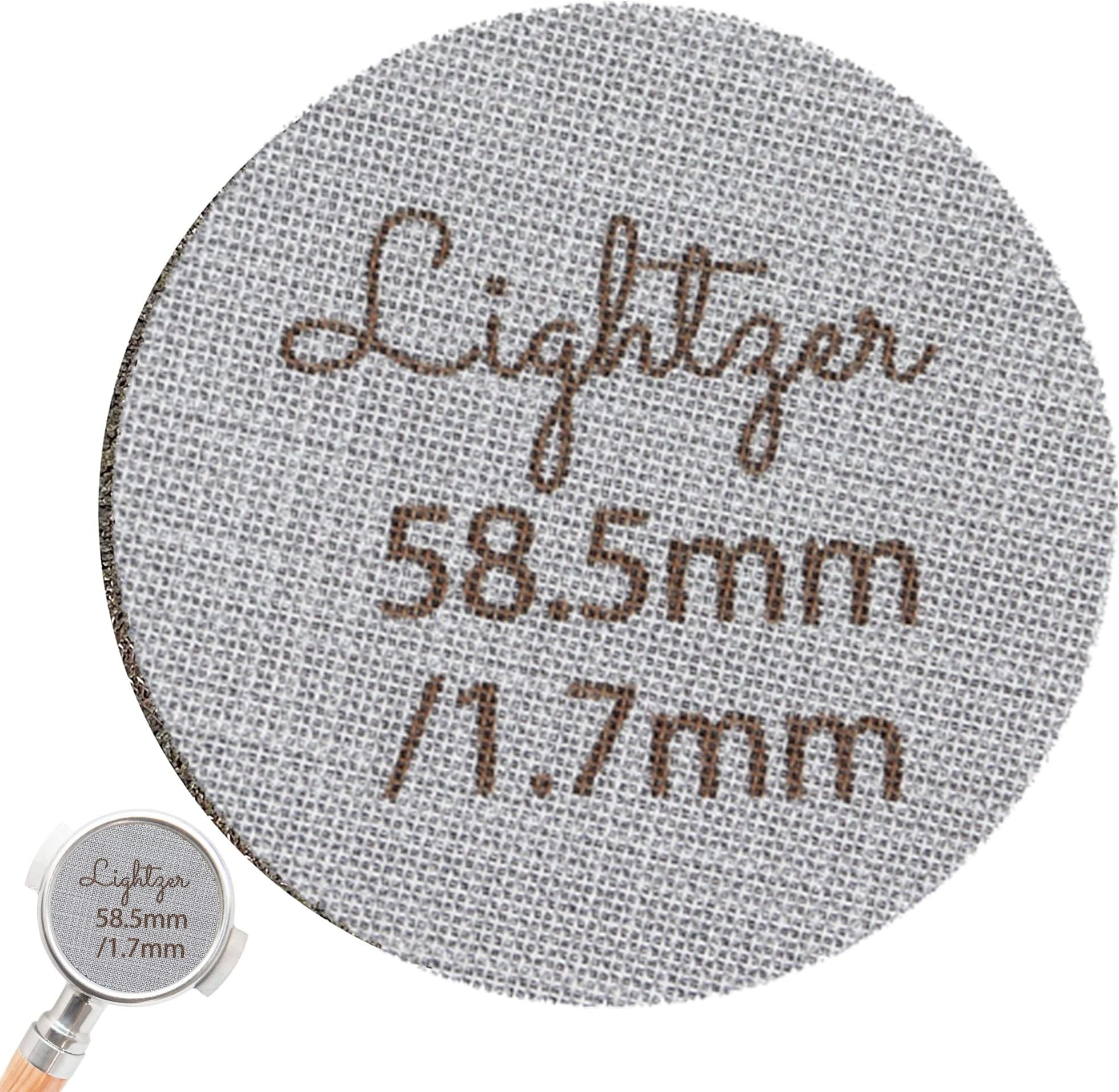 LightzerStainless Steel Espresso Puck Screen, 1.7mm Thick, 58.5mm, Reusable, Professional Barista Coffee Portafilter Filter Basket