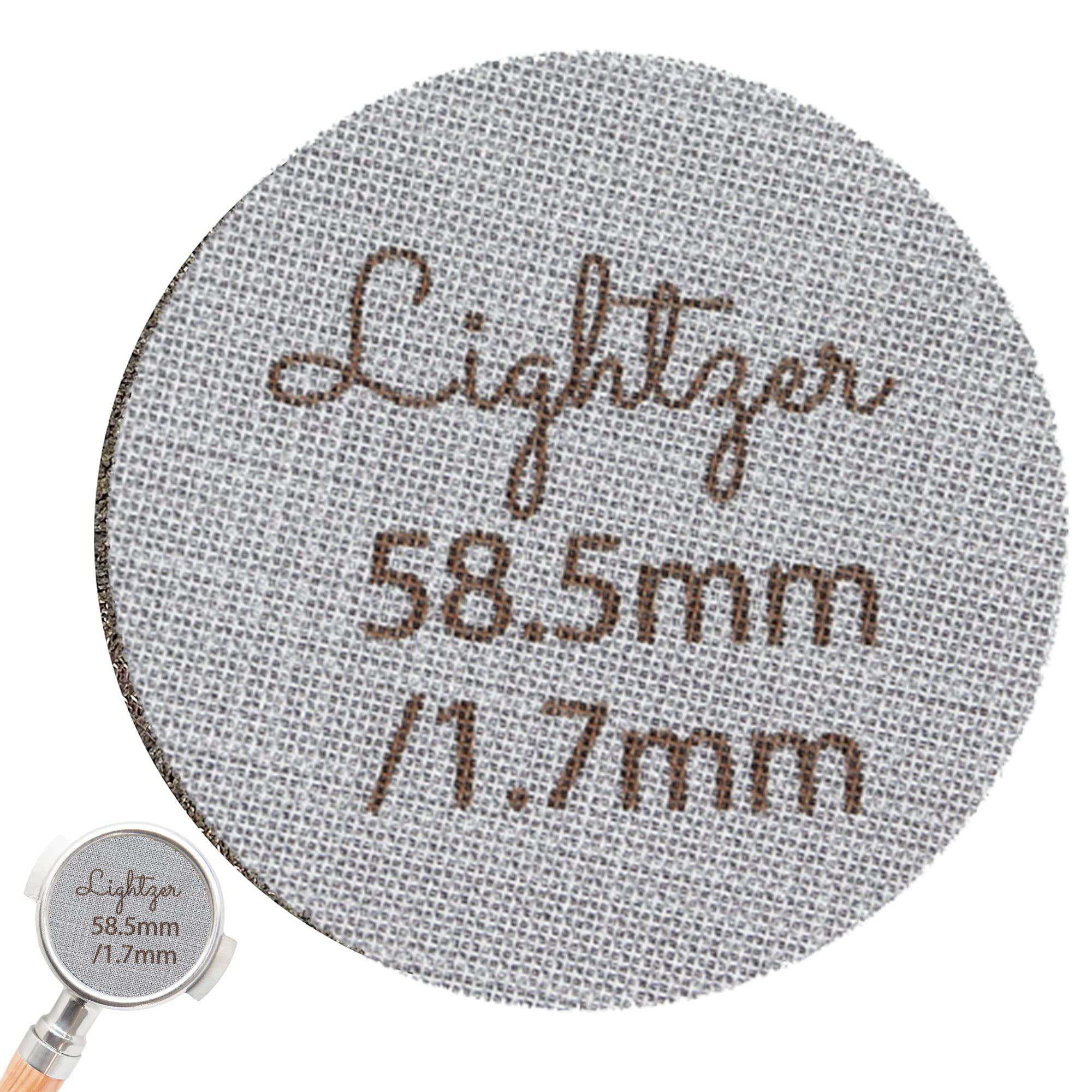 LightzerStainless Steel Espresso Puck Screen, 1.7mm Thick, 58.5mm, Reusable, Professional Barista Coffee Portafilter Filter Basket
