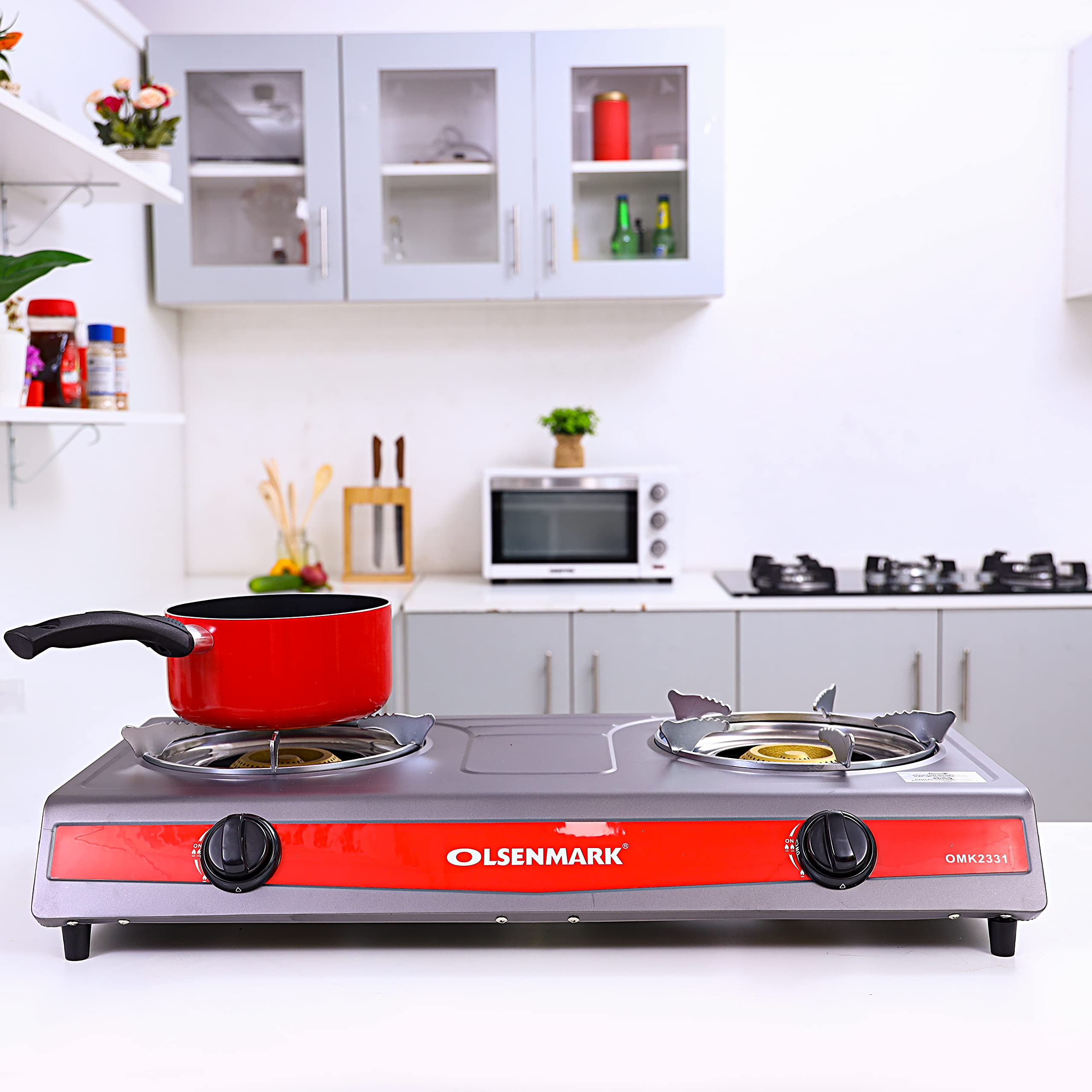 Buy Olsenmark Stainless Steel Double Burner Stove auto Ignition ABS