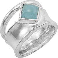 Vista 2 de Silpada Anillo de aguamarina 'Marine Life' en plata de ley