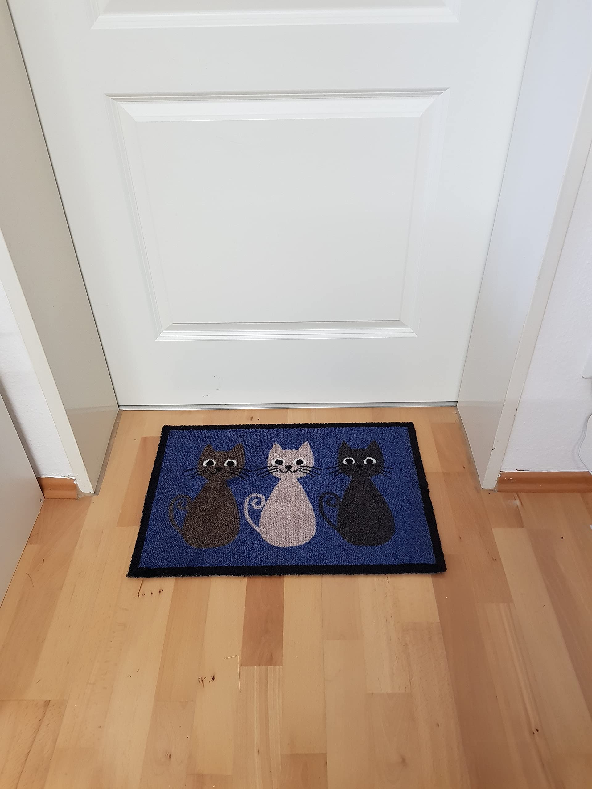 Trendprodukteshop Zerbino Originale Con Motivo Gufo – Grigio, 40x60 Cm – Per Interni Ed Esterni, Fondo In Vinile Antiscivolo, 100% Poliammide, Lavabile A 30°C - 2