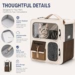 Cat Backpack Carrier, Breathable Cat Carrier Large Space Pet Backpack for Cats and Small Dogs up to 15lbs, Transparent & Foldable Pet Carrier for Travel Hiking Vet Visit