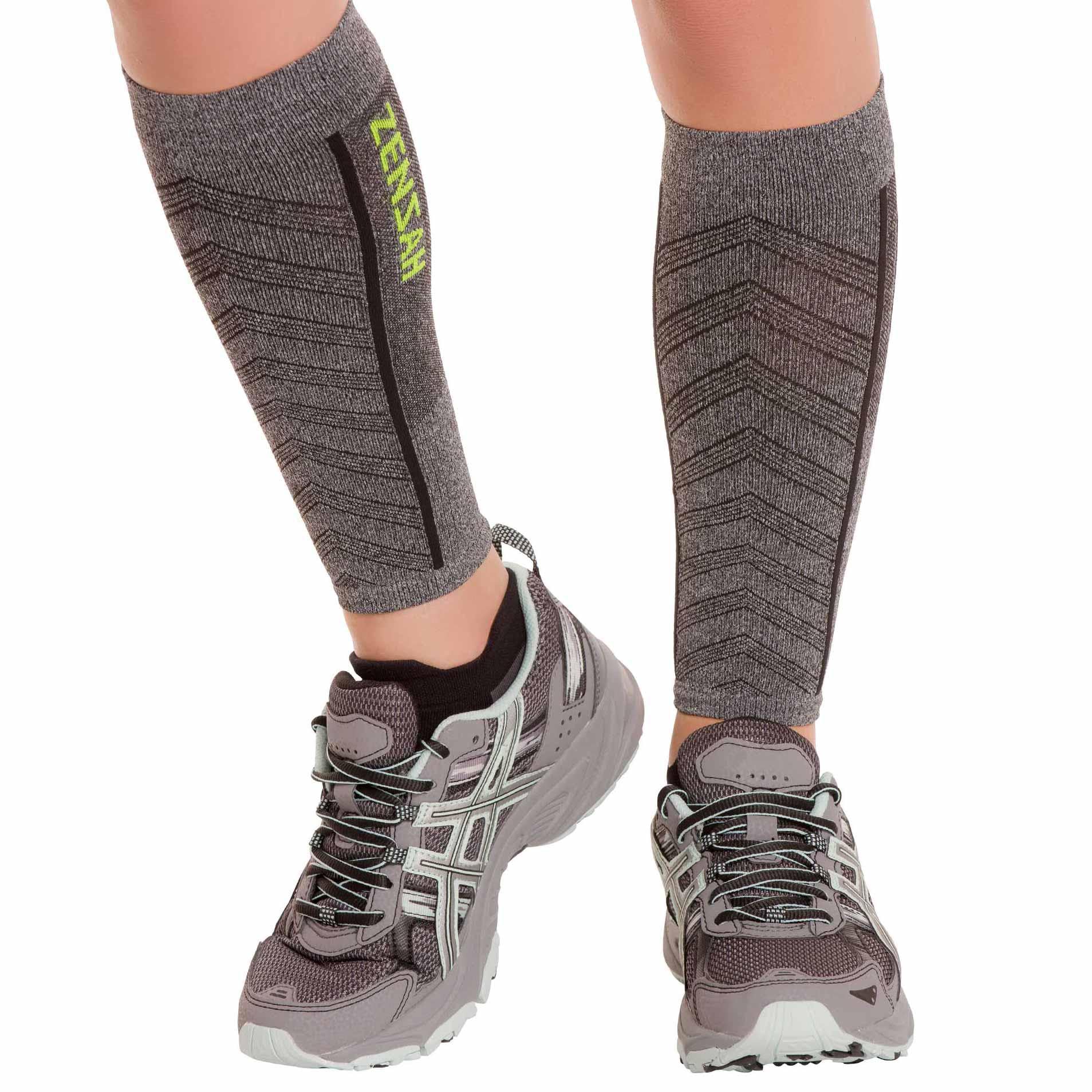 Zensah Featherweight Compression Leg Sleeves - Relieve Shin Splints, Calf Strains