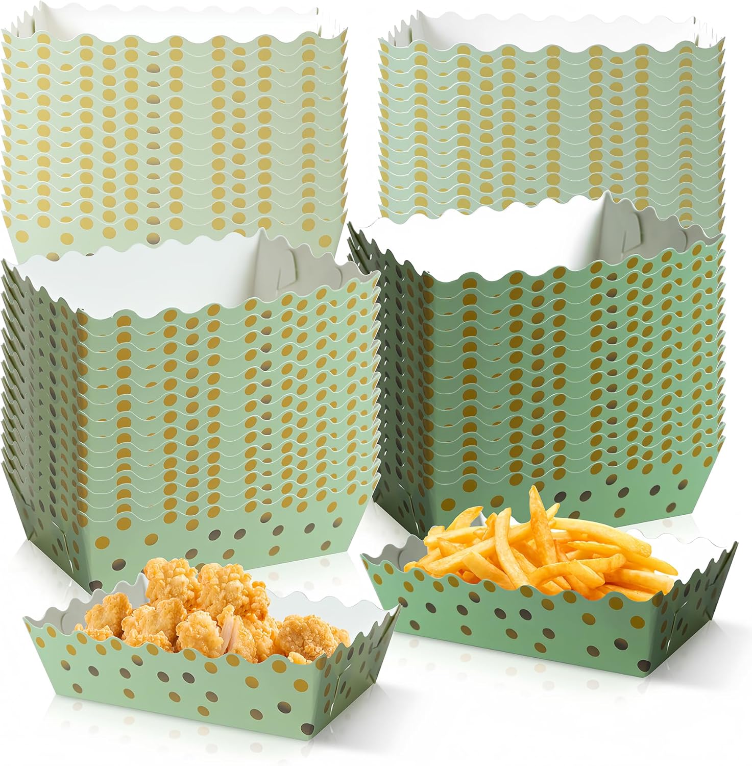 100 Pcs Cow Paper Food Trays Cow Birthday Party Decorations Cowhide Cookie Trays for Gift Giving Brown and White Disposable Scalloped Food Serving Boat for Serving Snack Western Party Favors