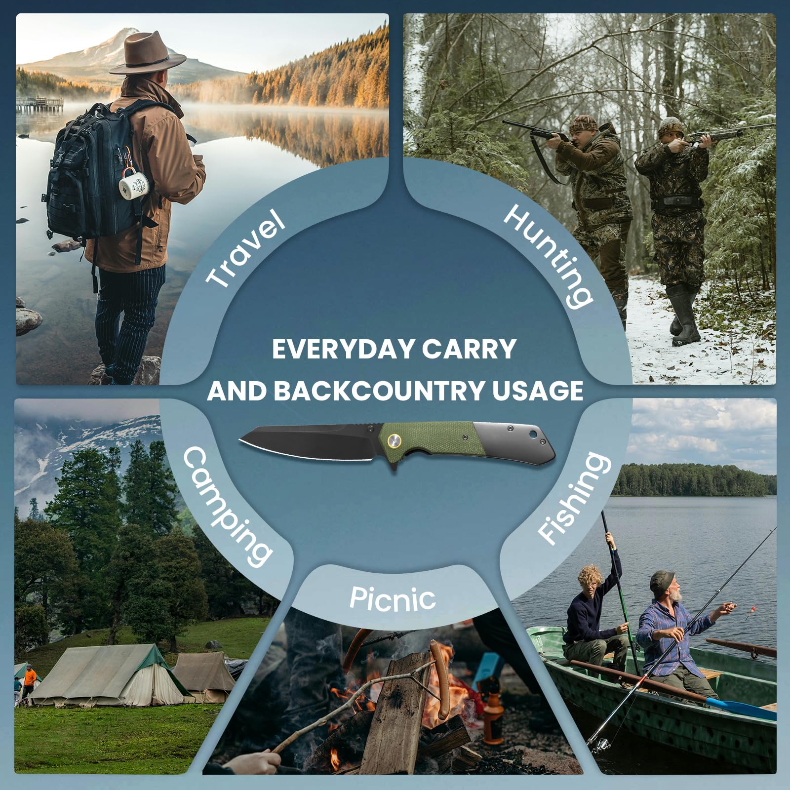 pokedge Pocket Knife For Men, Folding Pocket Knife With 3.77