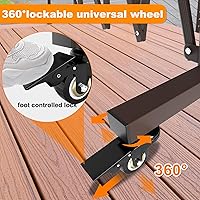 Vista 8 de Puerta de entrada expandible de 213 pulgadas de ancho y valla retráctil para exteriores, barricada de aluminio giratoria de 180° con ruedas, barrera