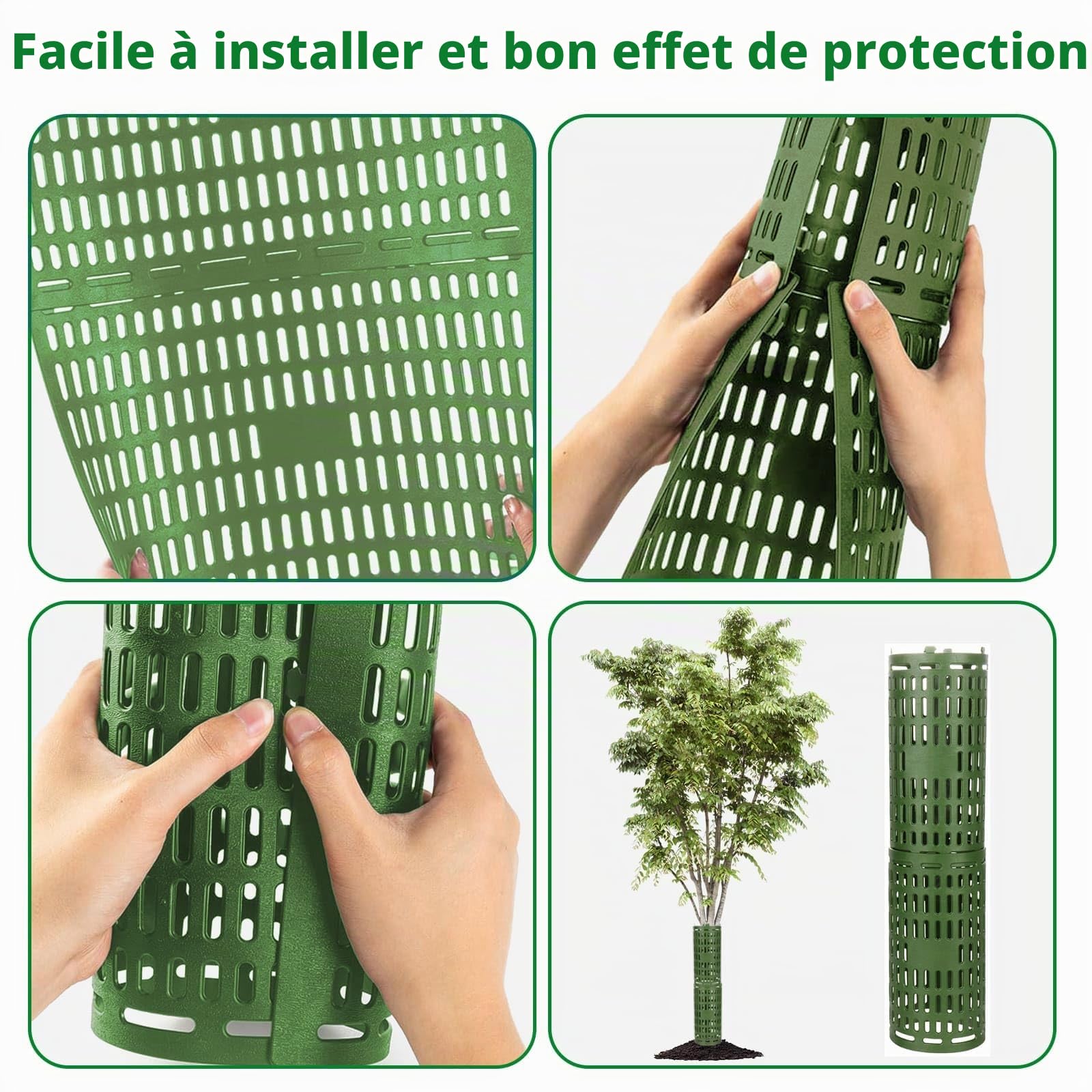 12 Pièces Protecteur de Tronc d'arbre, 37 x 25 cm Réglables en Plastique D'écorce d'arbre Protecteur Maille de Pépinière Extensible Protections de Tronc d'arbre pour Protéger Les Arbres