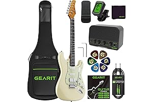 GEARit Electric Guitar Kit Bundle: Premium Mahogany Tonewood GST-100 Mission Series, 39in Full-Size
