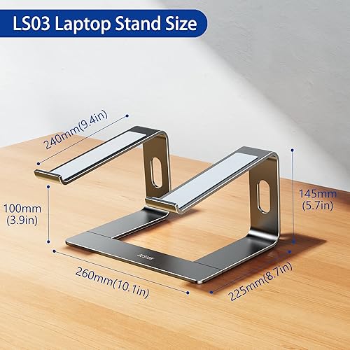 Miniatura 4 de BESIGN LS03 - Soporte de aluminio para laptop, soporte ergonómico desmontable para computadora, soporte para portátil compatible con Air, Pro, Dell