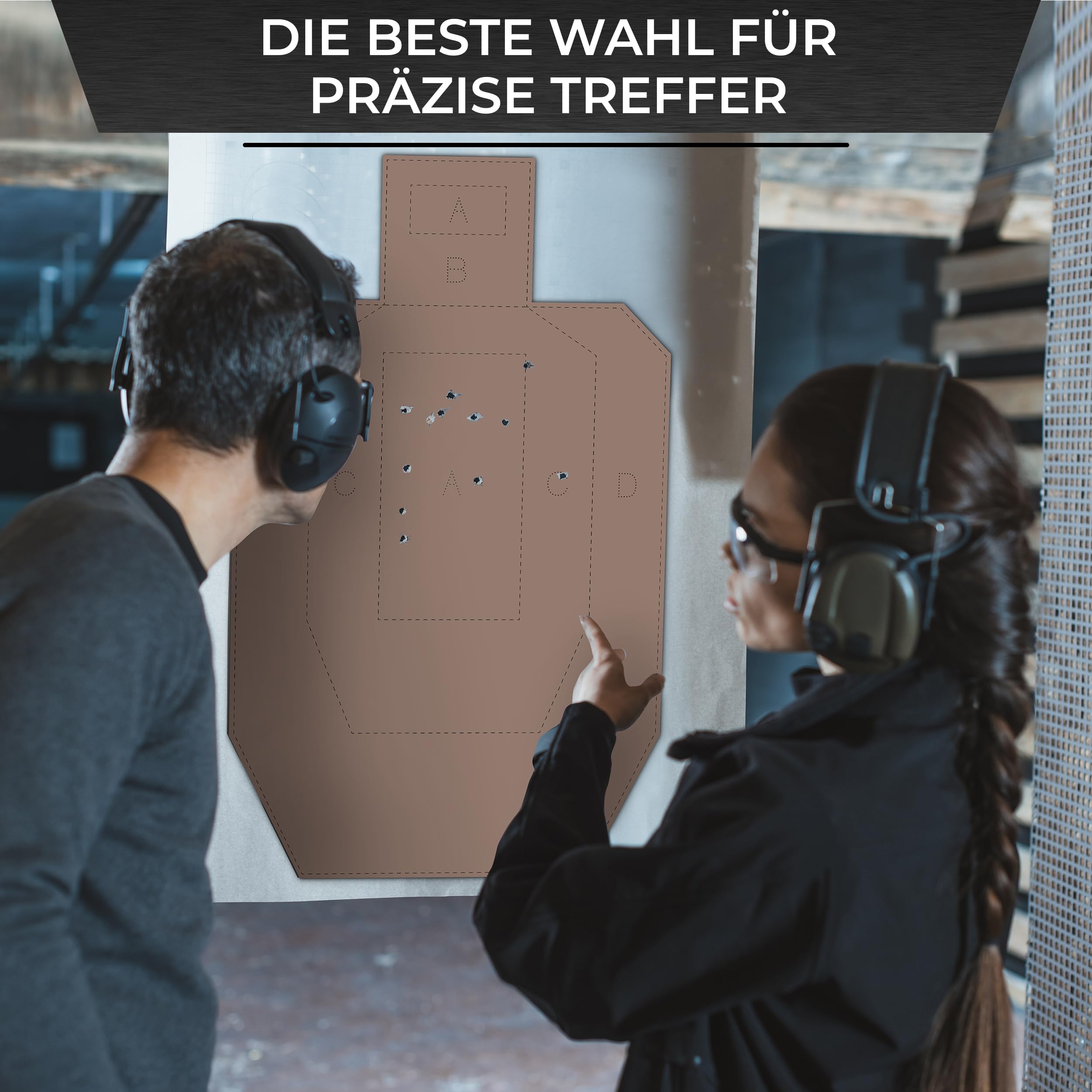 X-Targets USPSA/IPSC Metric Disque de compétition/carton ondulé Marron/Blanc Format 46 x 76 cm
