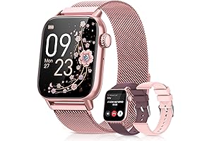 Fitness Tracker Smartwatch For Womens Android Phones 1.85" Women Smartwatch With 3 Watchbands