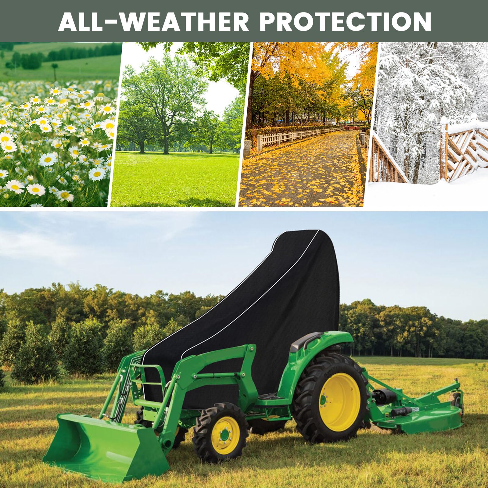 Large Reel Mower Cover Riding Lawn Mower Cover MRWiZMS