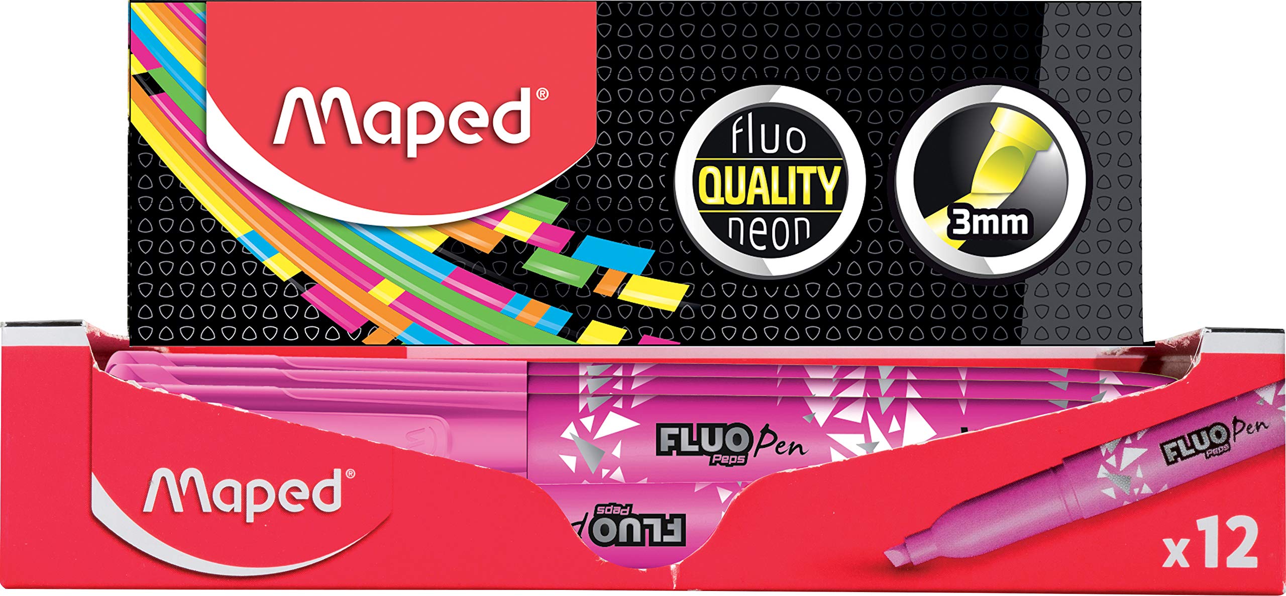 Maped Fluo Peps Connect Textmarker - 6 Cm Mit Clipp-Funktion