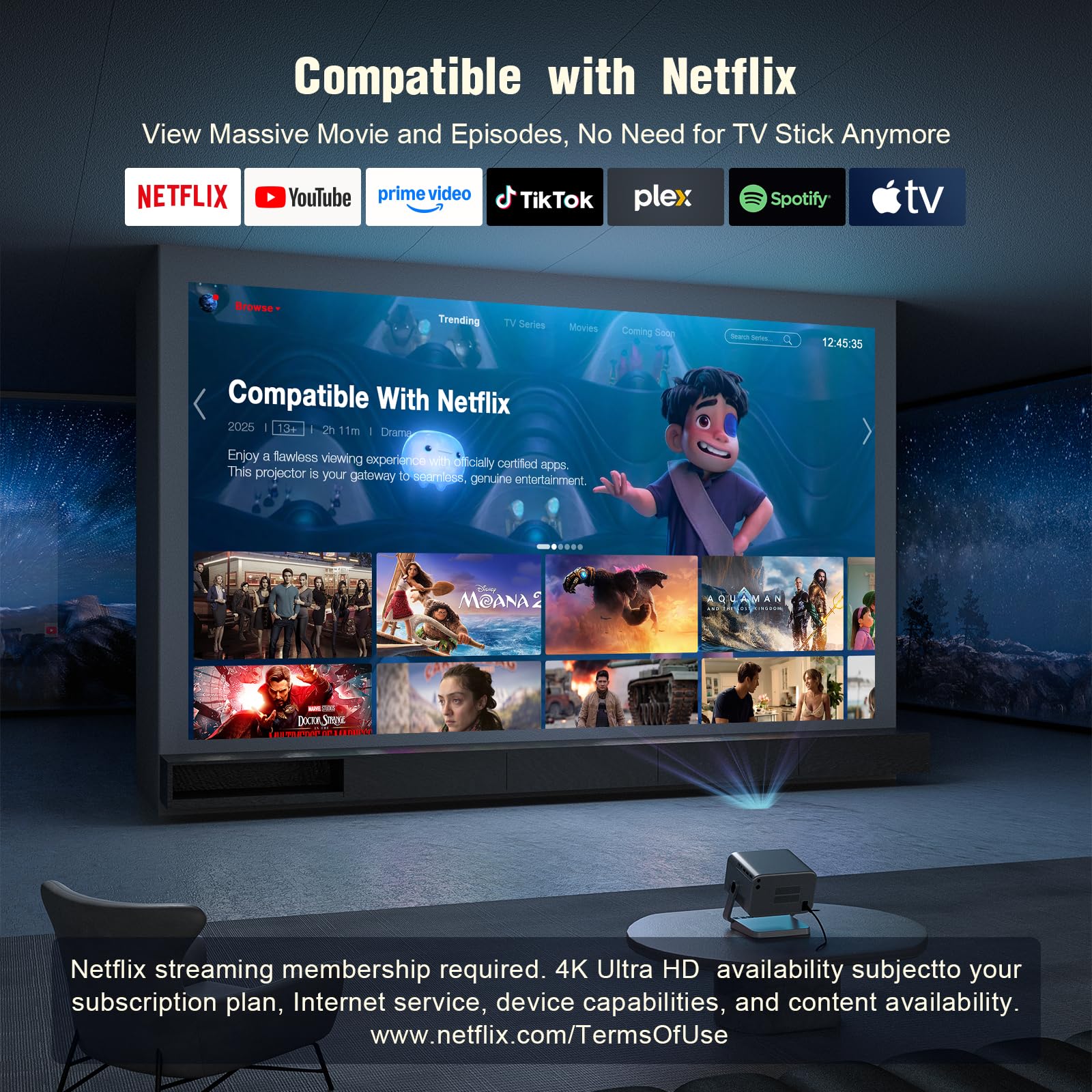 Amazon.com: 【Officially-Licensed APP & 2000 ANSI】 4K Smart