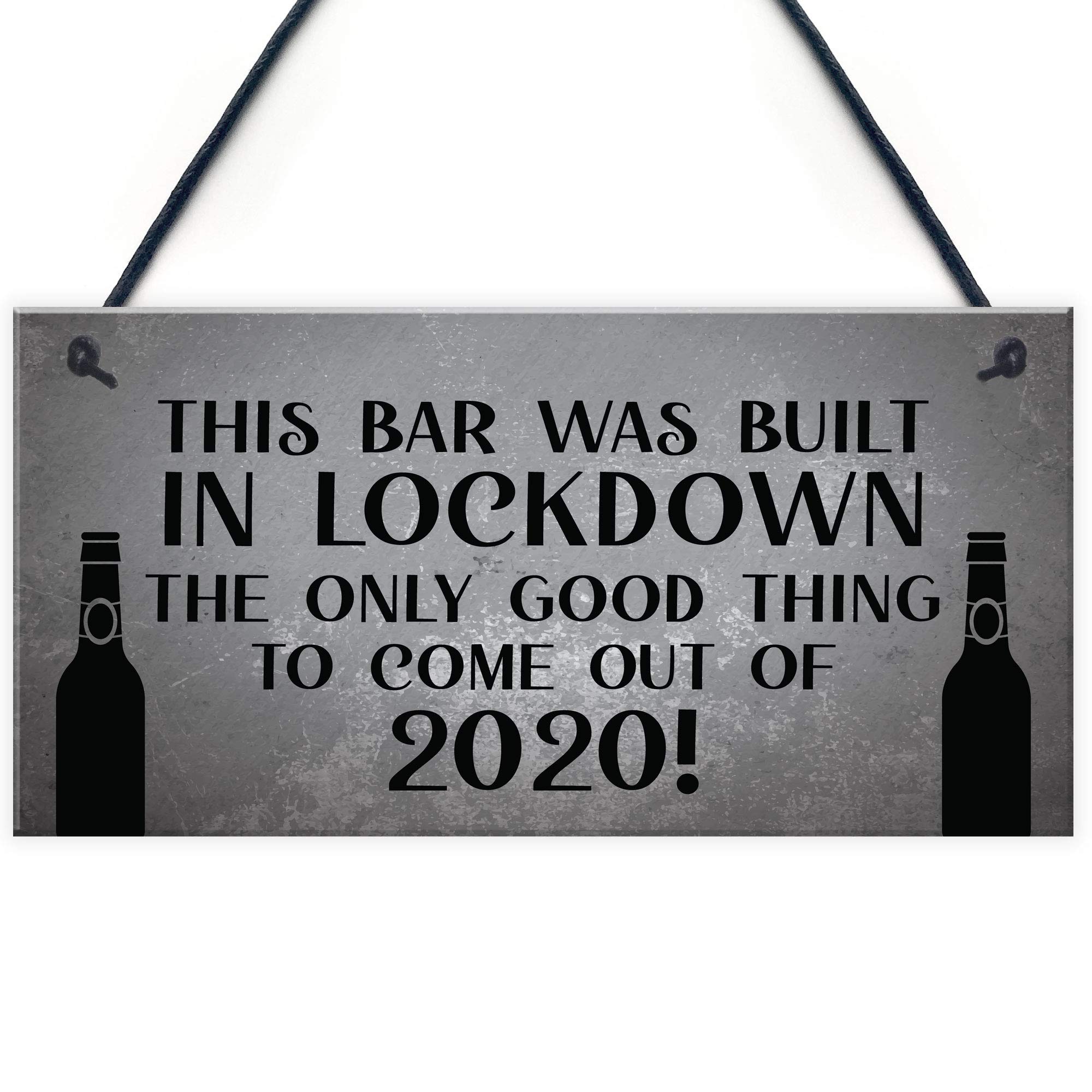 Lockdown Bar Built 2020 Funny Home Bar Sign Man Cave Shed Sign Alcohol Gift