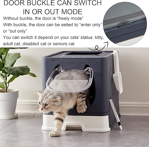 Miniatura 5 de Caja de arena plegable para gatitos de reemplazo de puerta de plástico (puerta de caja de arena Kitty)