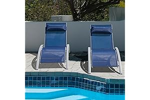 Heavy Duty Outdoor Chaise Lounge Set of 2, Patio Outdoor Lounge Chairs...