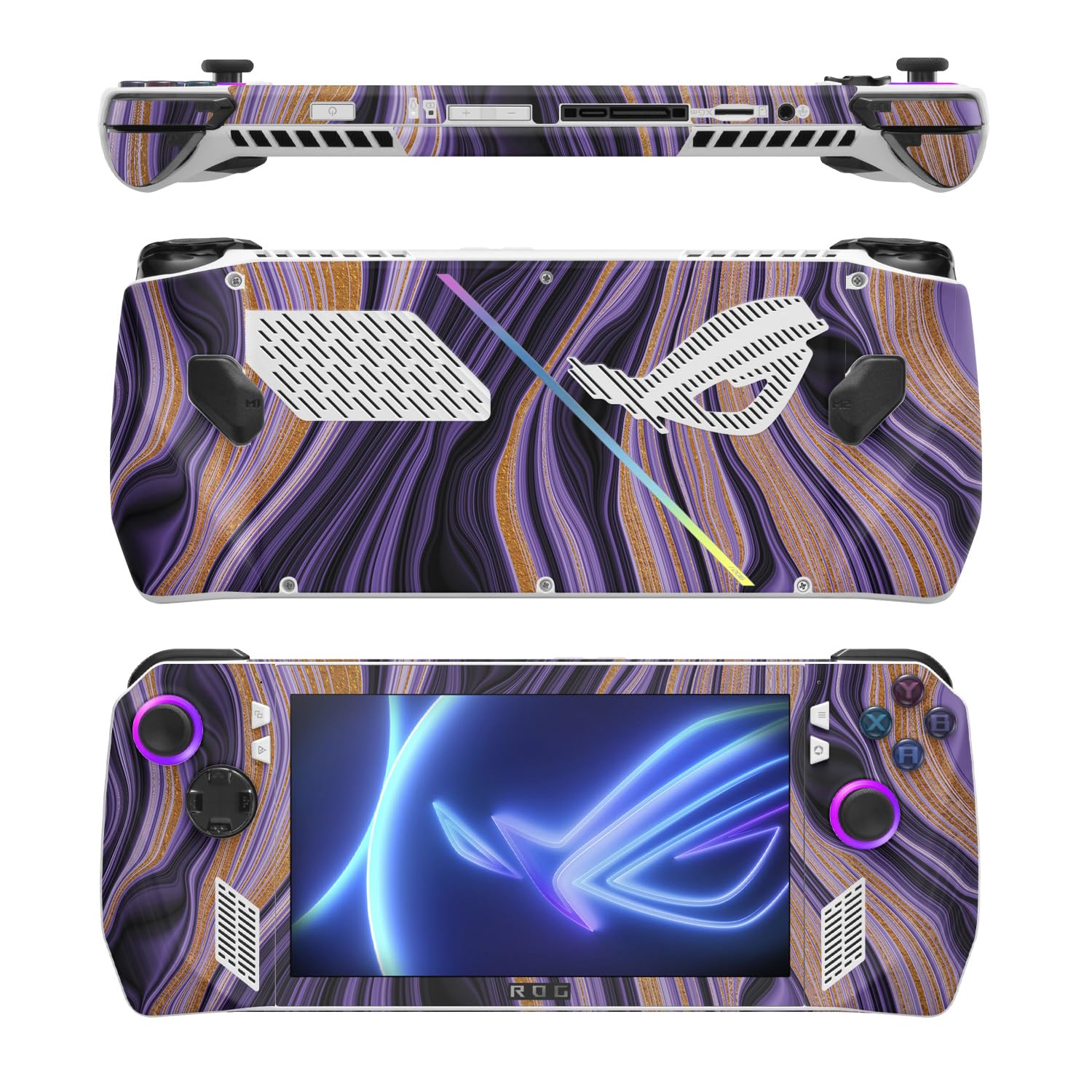 MightySkins Skin Compatible with Asus ROG Ally - Purple Jewel | Protective, Durable, and Unique Vinyl Decal wrap Cover | Easy to Apply, Remove, and Change Styles