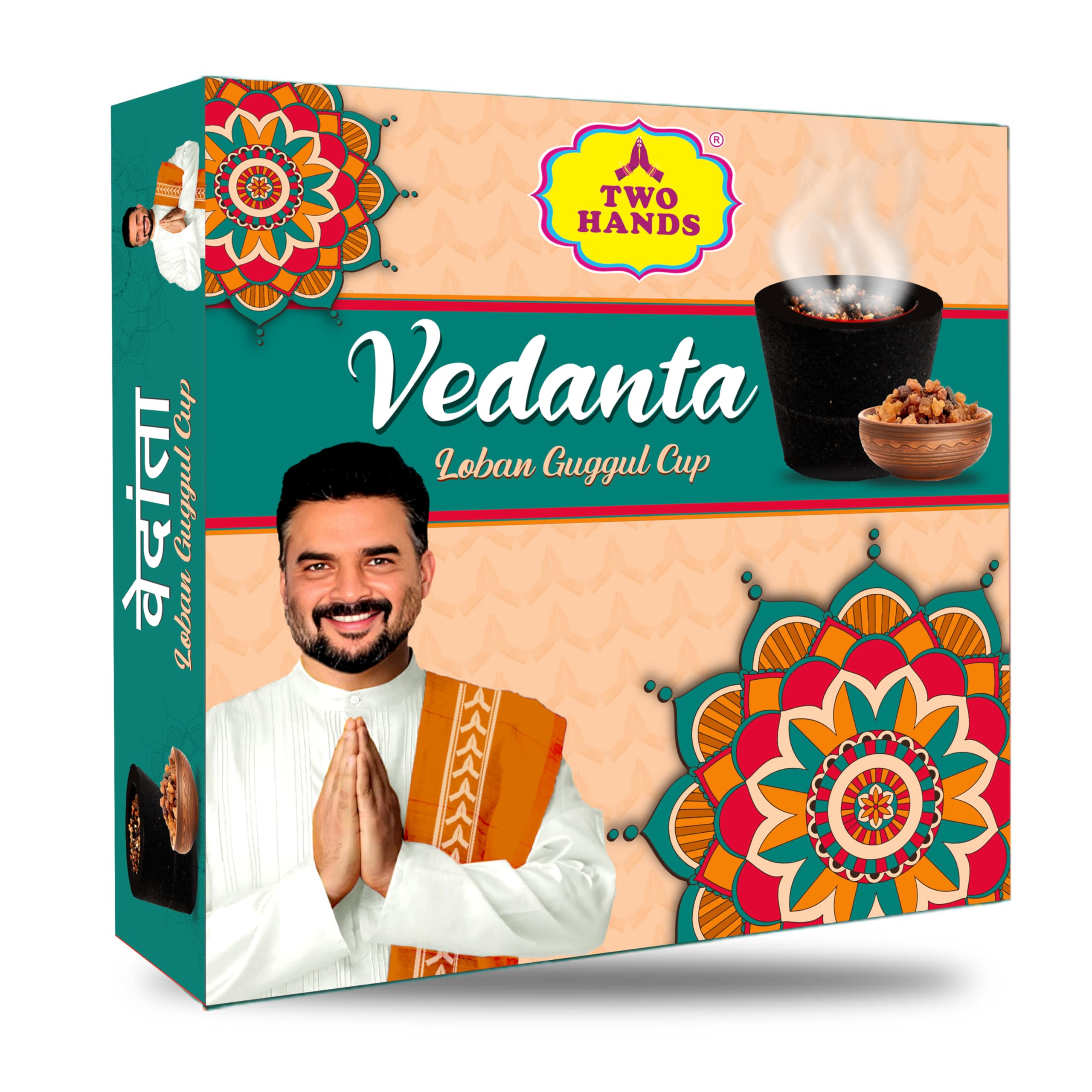 TwoHands Vedanta Sambrani Cup – Natural Guggal Sambrani Cups for Daily Pooja & Meditation | Organic Vedanta Sambrani Cup Pack of 3 (36 Cups) – Long-Lasting Aroma