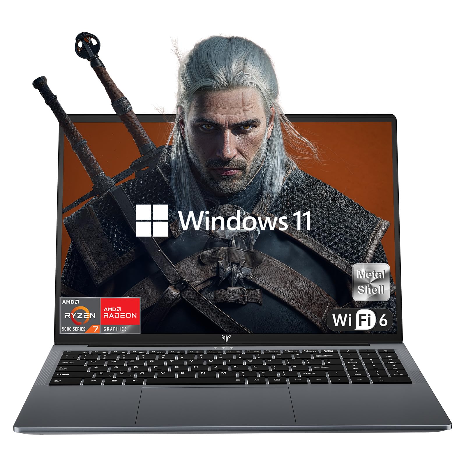 ACEMAGIC Gaming Laptop AMD Ryzen 7-5825U AMD Laptops, 16-in 16GB DDR4 512GB NVMe SSD Ordinateur Portable, Backlit & Numeric Keypad WiFi 6 BT5.2 HDMI Type-C USB-3.2 Webcam 3.5mm Audio Notebook-Computer
