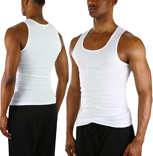 Vista 3 de ToBeInStyle Paquete económico para hombre de cuello redondo sin mangas A-Shirts