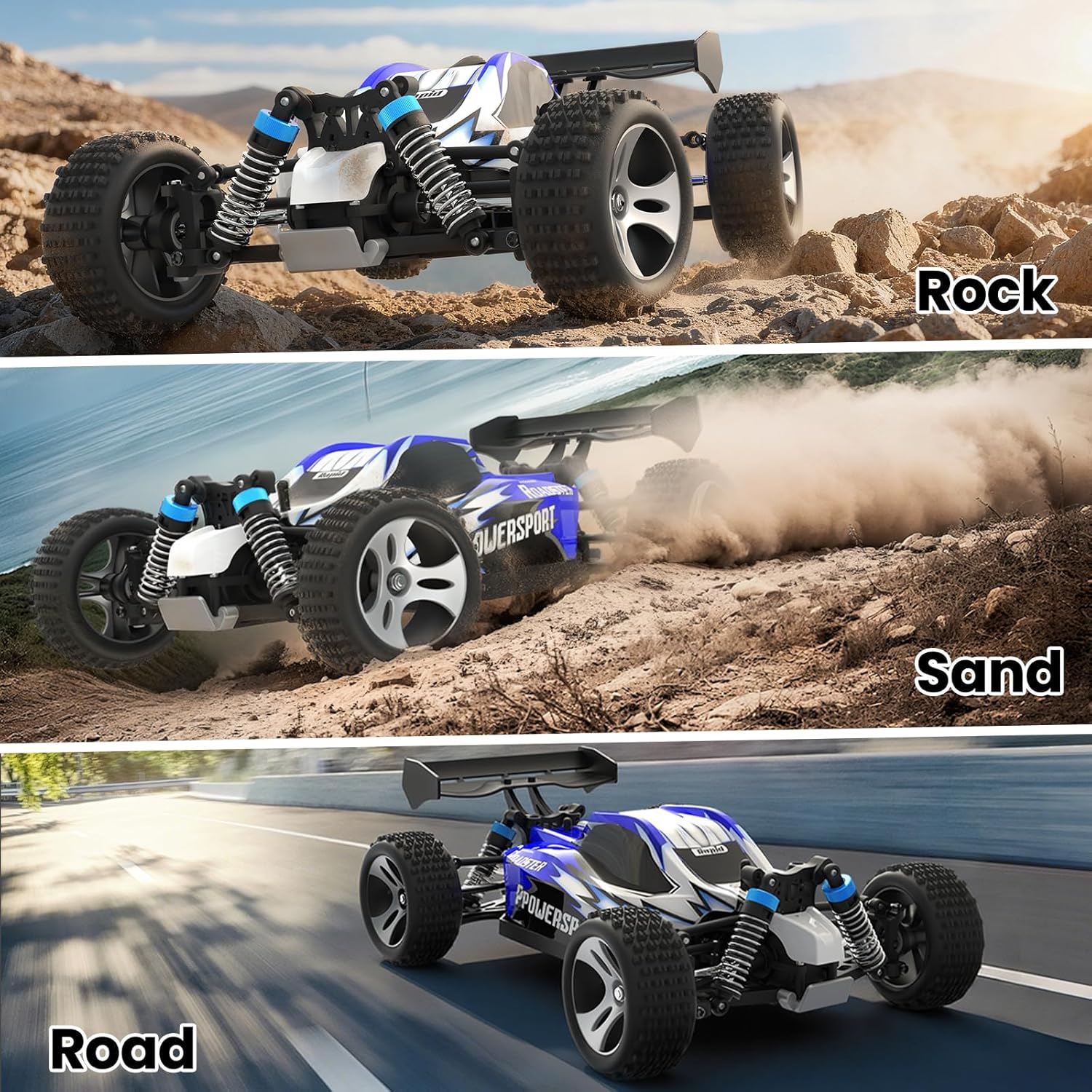 SIMREX 1:18 Scale 4WD RC Car | 40+MPH High Speed Off-Road Remote Control Truck | All-Metal Transmission & Nylon Chassis | 30+ Min Runtime | Gift for Adults, Teens & Kids (Blue)