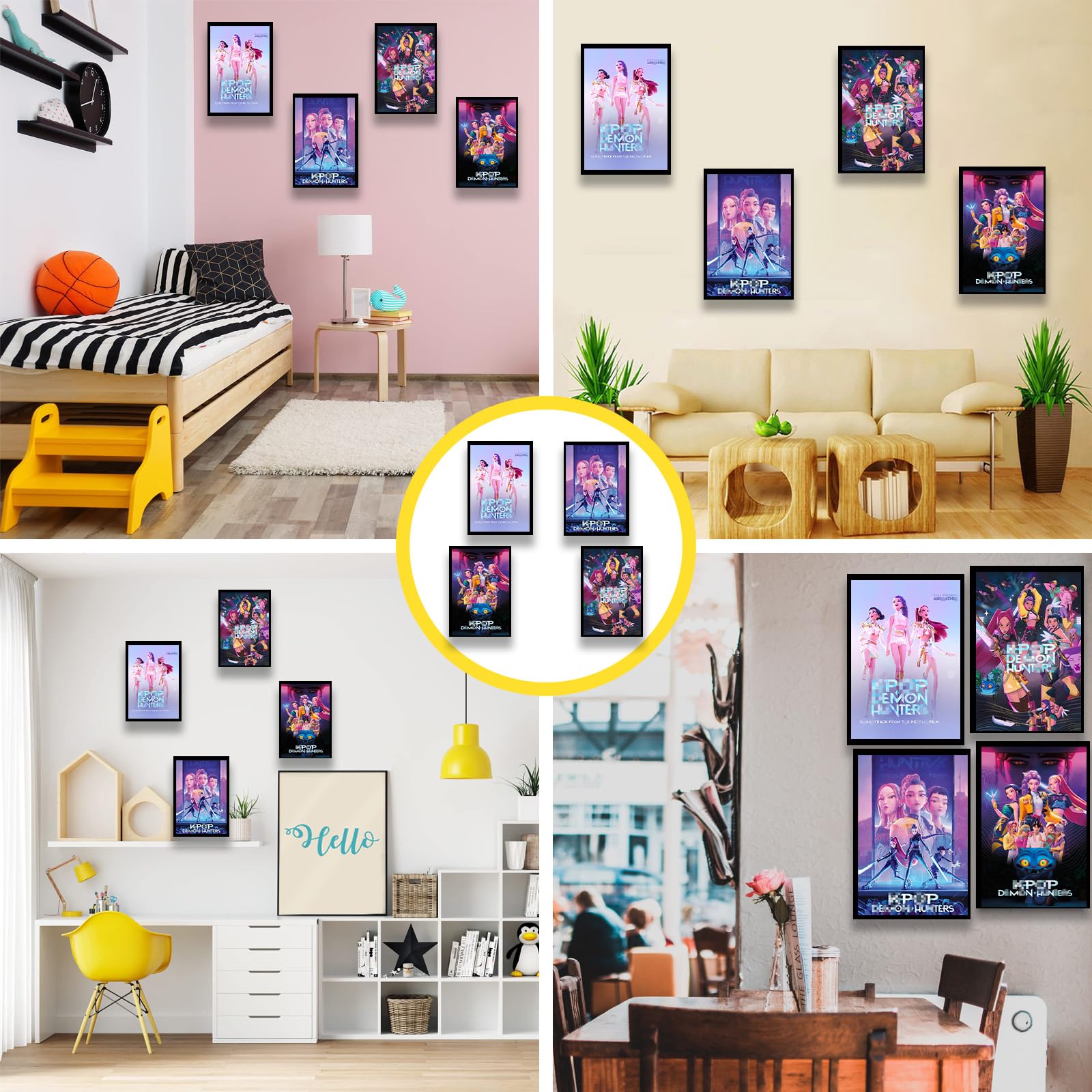 MODEQQ 4 Pièces Affiche Decoration Murale Huntrs Photo Toile Poster Tableaux 21X30 cm