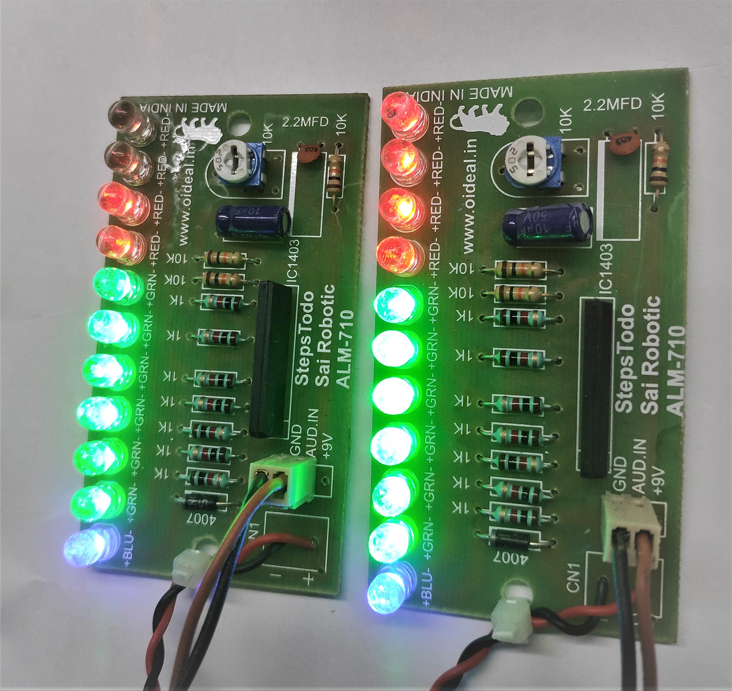 Audio Level Indicator Pro Module Board - 10 LED, Adjustable DC 5V-9V, Compact, Blue & Red, For Kids, Audio Meter, Electronic Project Kit-image-44