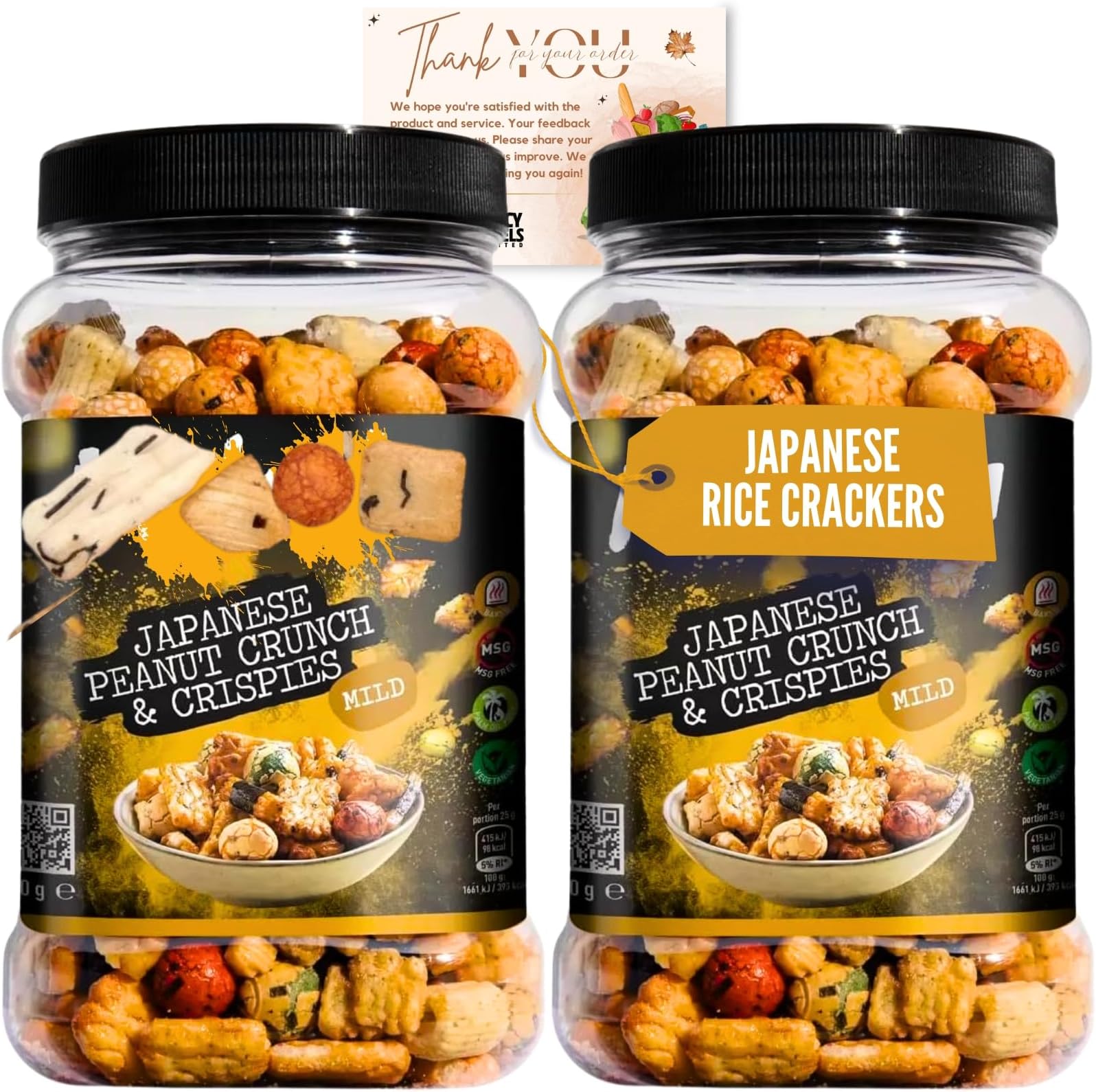 Mitsuba Rice Crackers Snacks Multipack with 2X Mitsuba Japanese Peanut Crunch & Crispies Mild 650g
