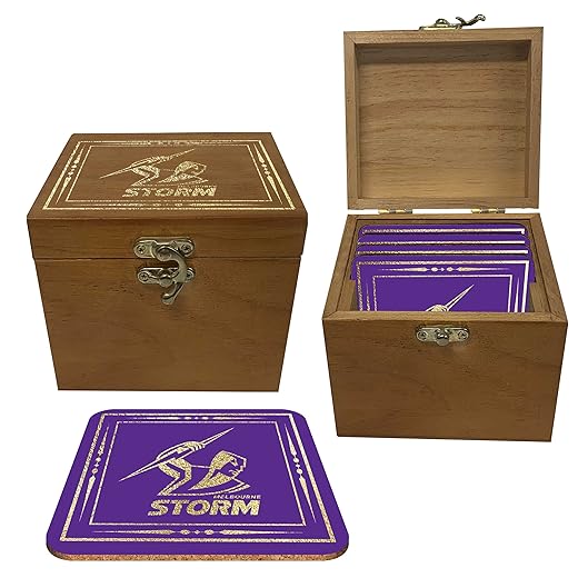 Melbourne Storm NRL Set of 4 Cork Coasters in Box