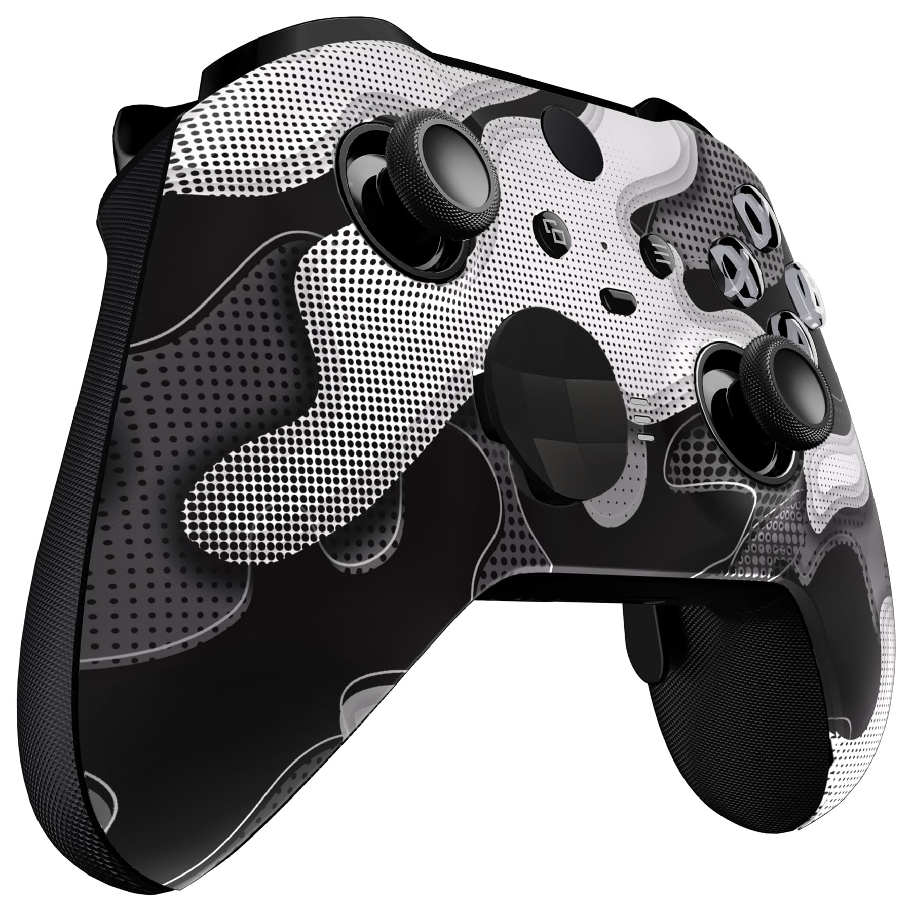 eXtremeRate Custodia Frontale per Xbox Elite Series 2 Controller Model 1797,Cover Scocca Case Ricambio per Xbox Elite Series 2 Wireless Controller Core&2 Anelli-Bianco Nero Mimetico