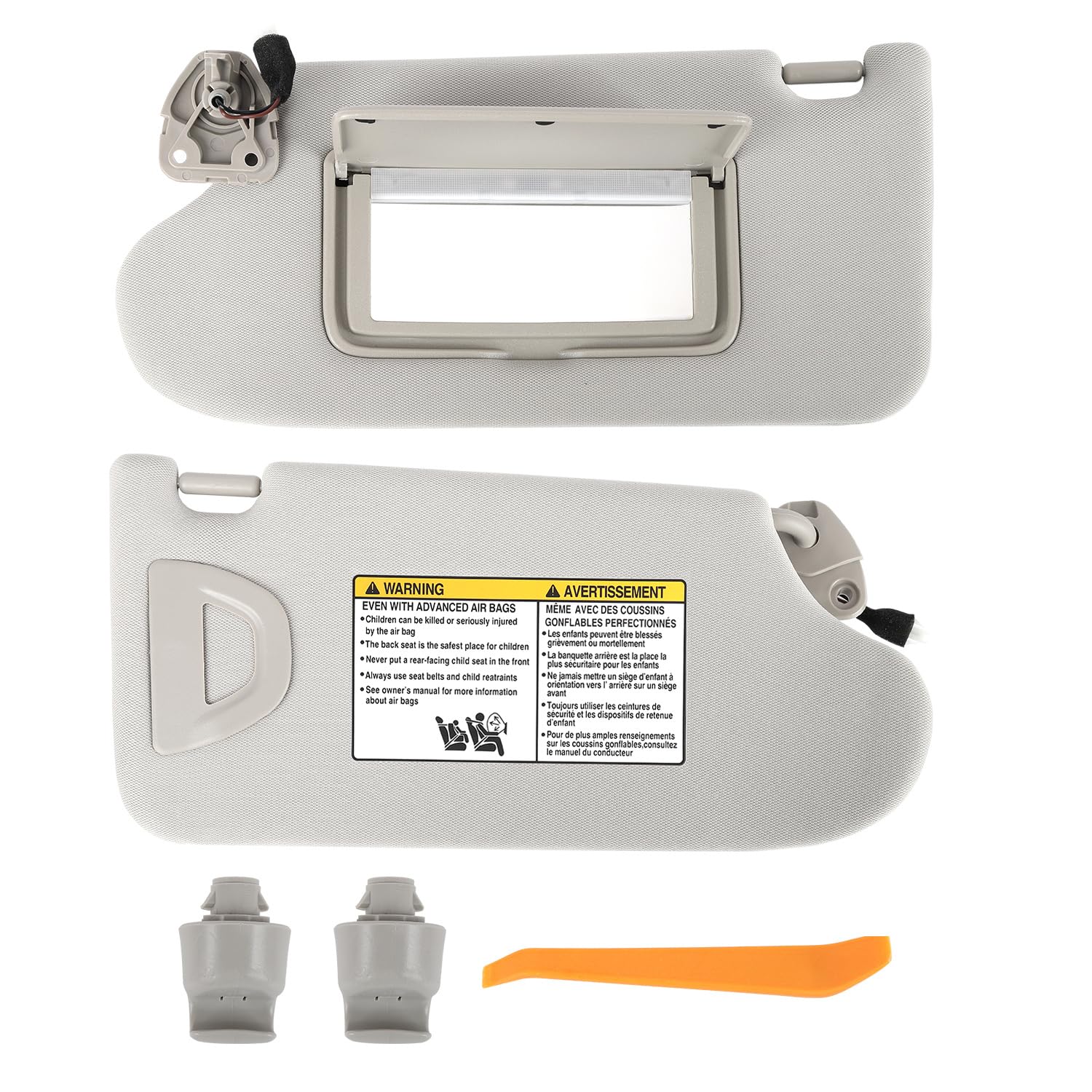 Photo 1 of Sun Visor Pair Compatible with 2013-2018 Nissan Altima (Driver & Passenger Side), Sunvisor Replacement with Clips & Manual- (Color Gray)