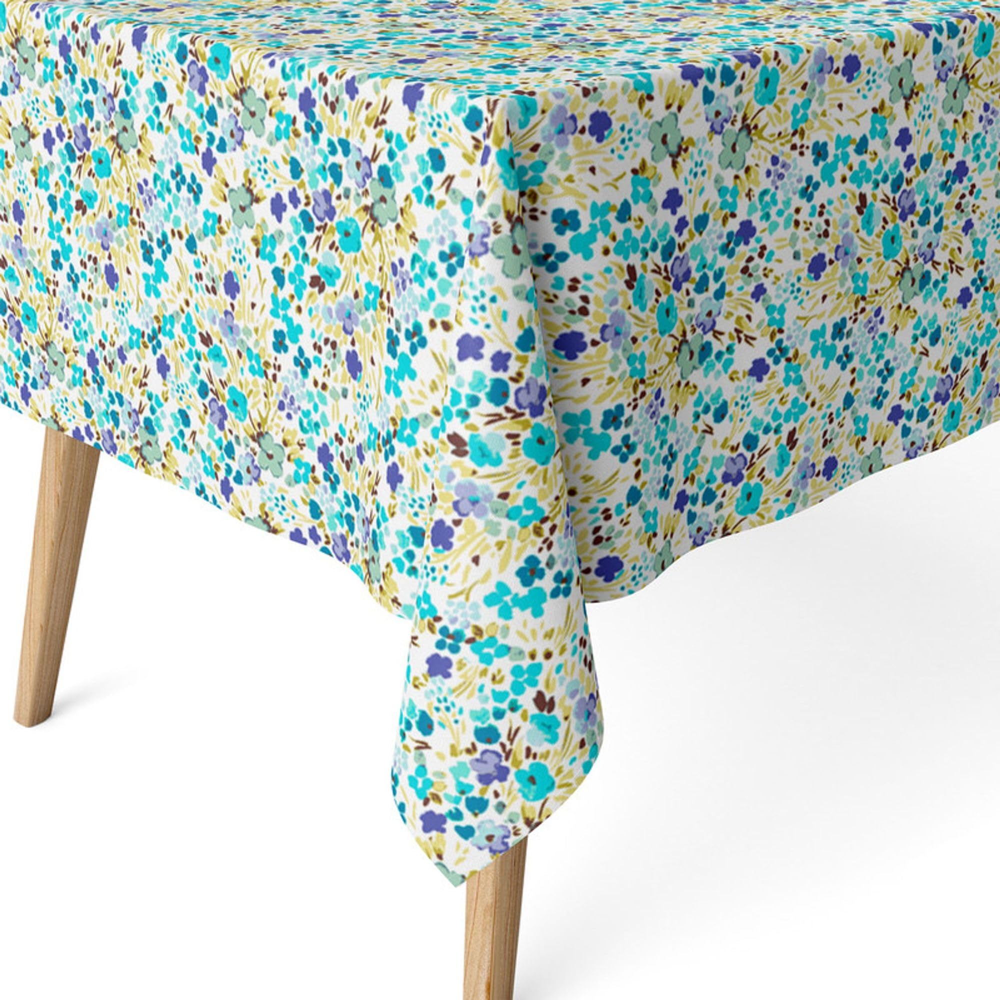 ECOMMERC3 | Stain Resistant Tablecloth for Rectangular Table Size 180 x 140 cm - Stain Resistant Extra Soft and Waterproof Tablecloth Blue