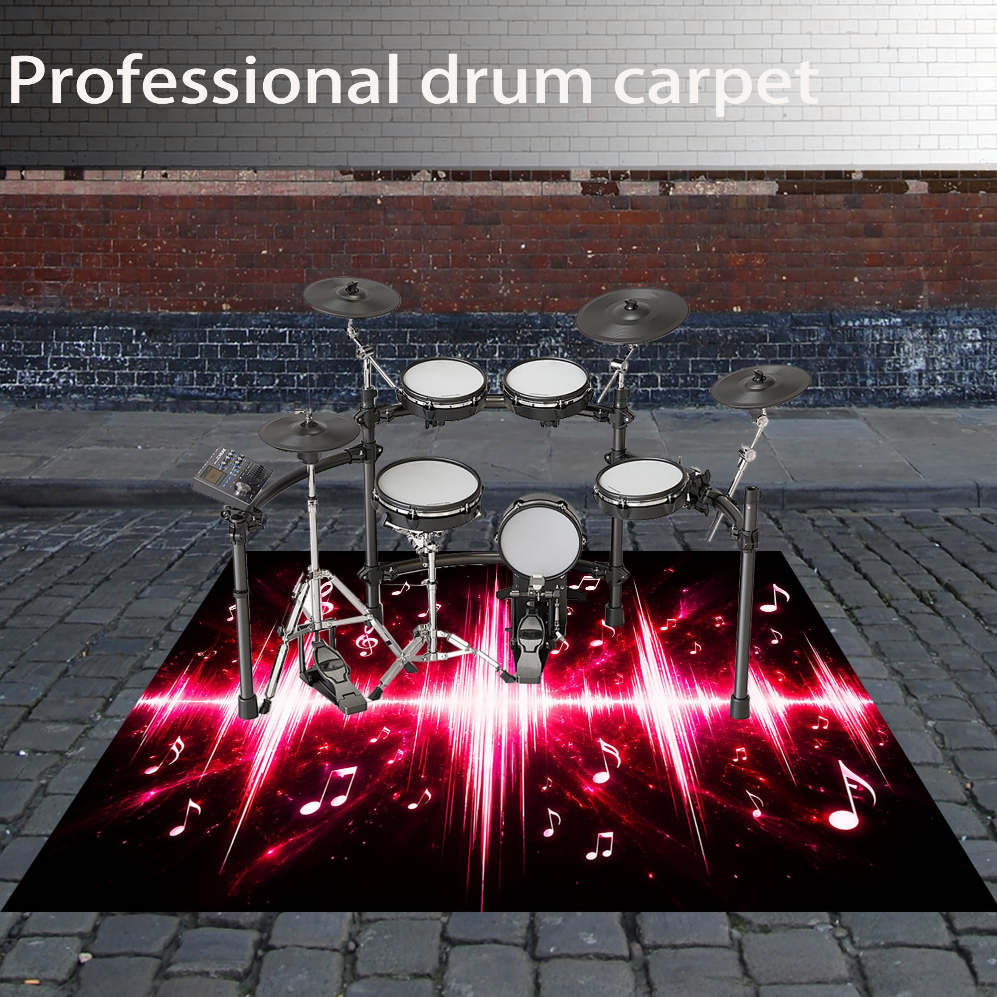Tappeto per Batteria e Percussioni Tappeti Batteria 230 x 180 cm | Antiscivolo, Tappeto per Percussioni, Tappeti per Batterie Elettroniche Rullante Acustica Snare Drum Grancassa Strumenti