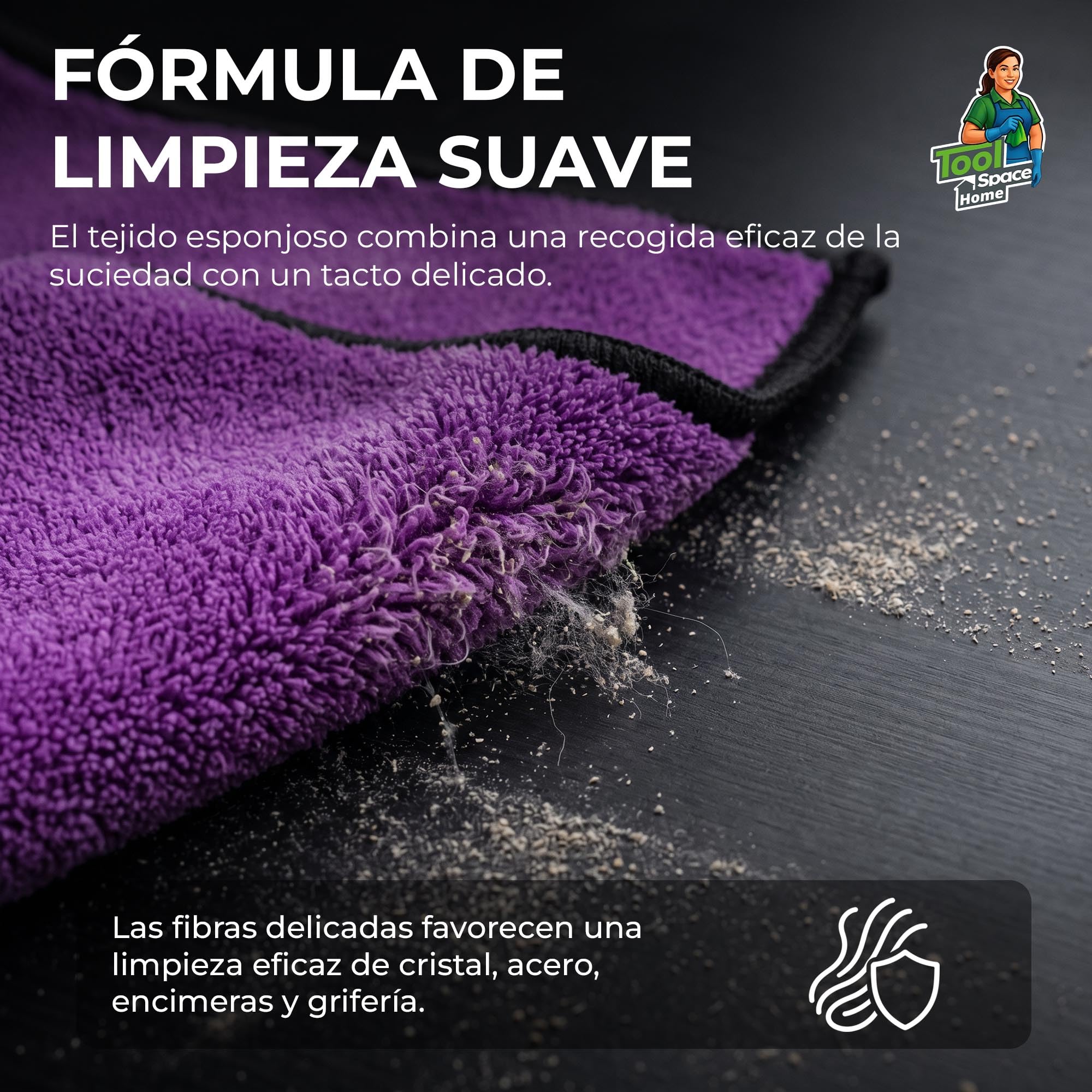 ToolSpace Toallas Microfibra Coche 38x46 cm 3 Unidades 600 gsm Absorbentes Suaves Sin Rayas para Lavado Secado Carrocería Cristales Llantas Detailing Auto Garaje Taller Premium