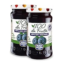 Menz&Gasser, Composta di Mirtilli Neri 100Dafrutta, 100% Frutta IQF di Alta Qualità, 100% Made in Italy, Naturalmente Senza Glutine, Vegan, 2 Vasi x 240 g