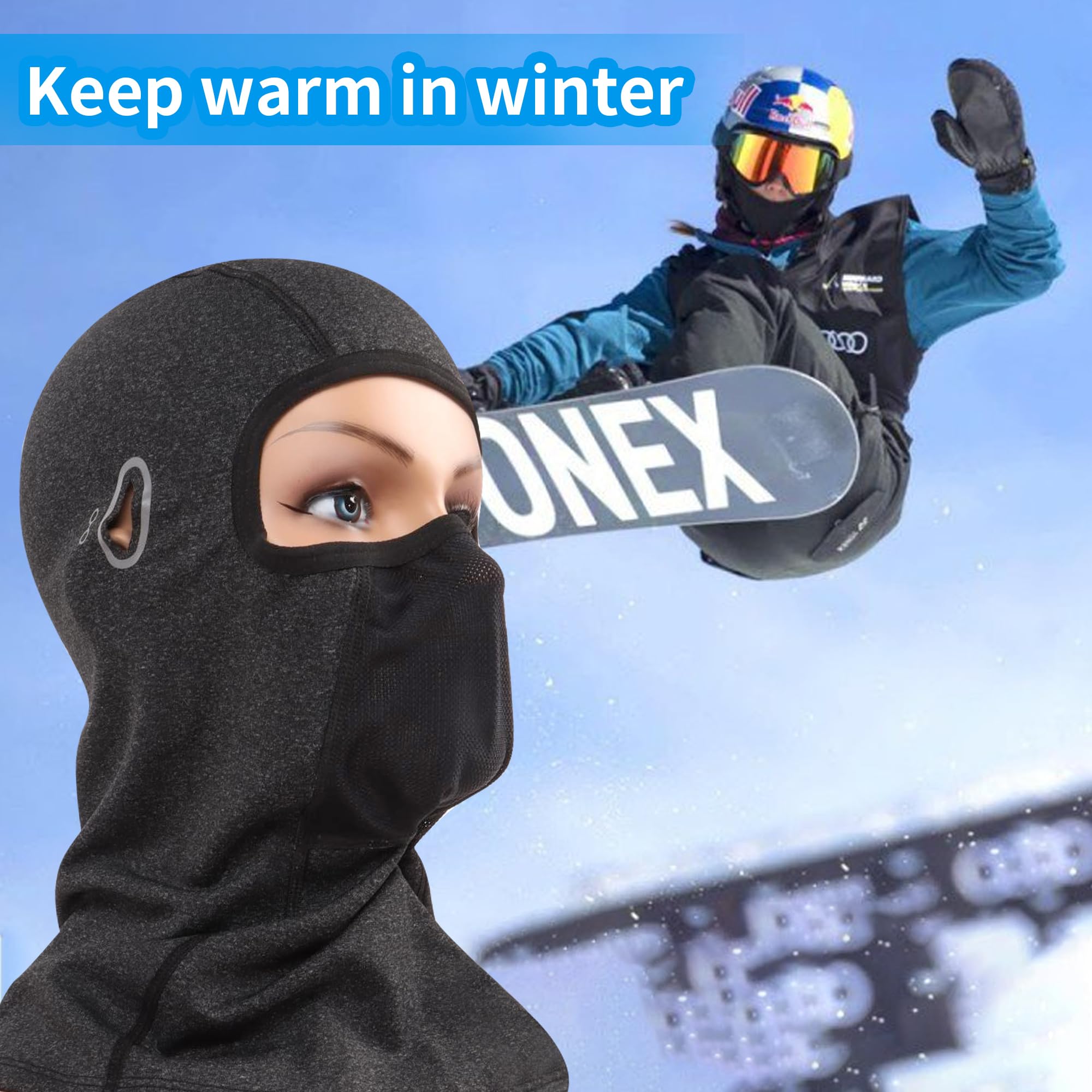 Pasamontañas de invierno, pasamontañas de invierno, pasamontañas de invierno para hombre para deportes al aire libre, pasamontañas a prueba de viento para moto, pasamontañas de invierno,