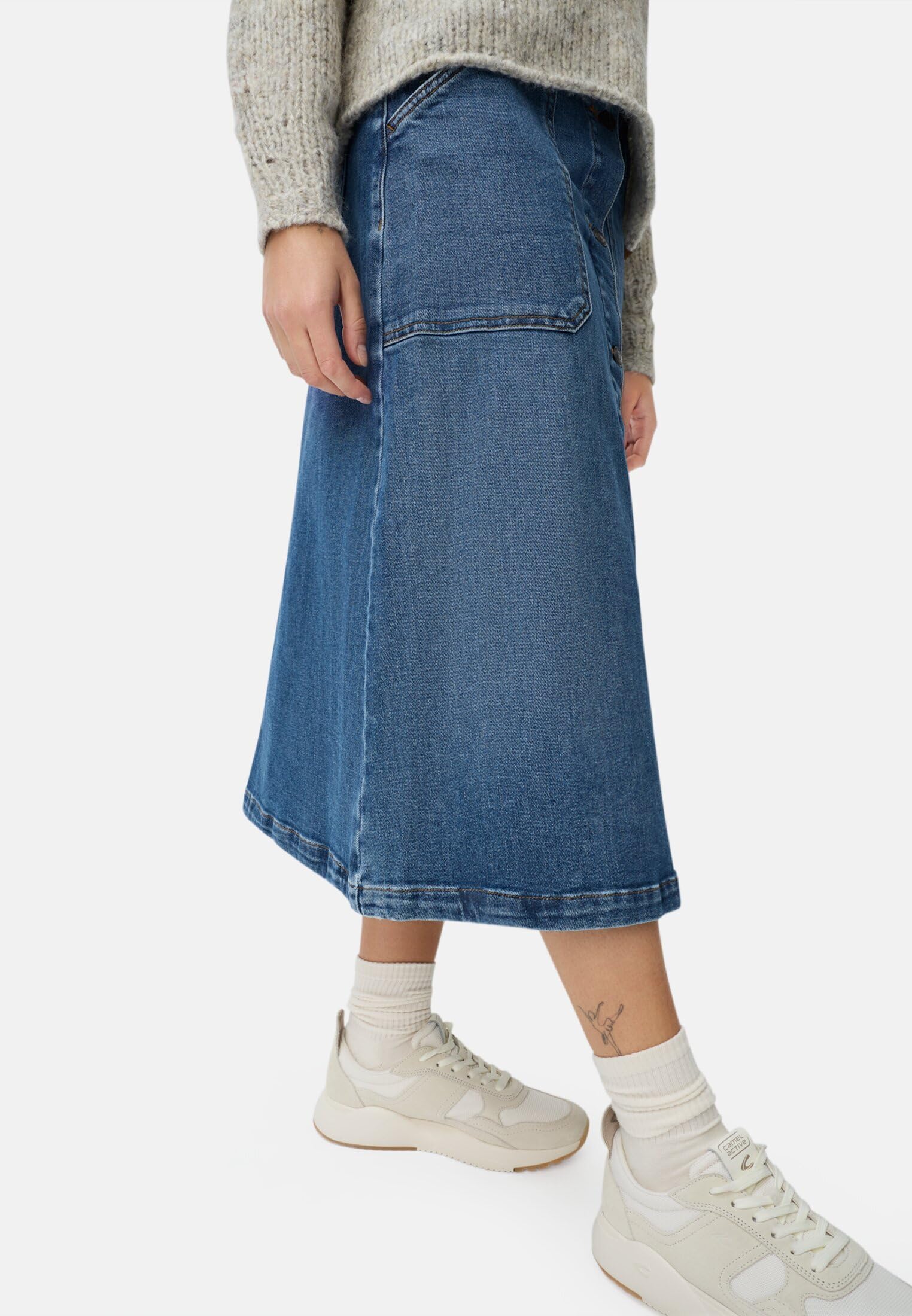camel active Damen A-Linienrock aus einem Baumwollmix