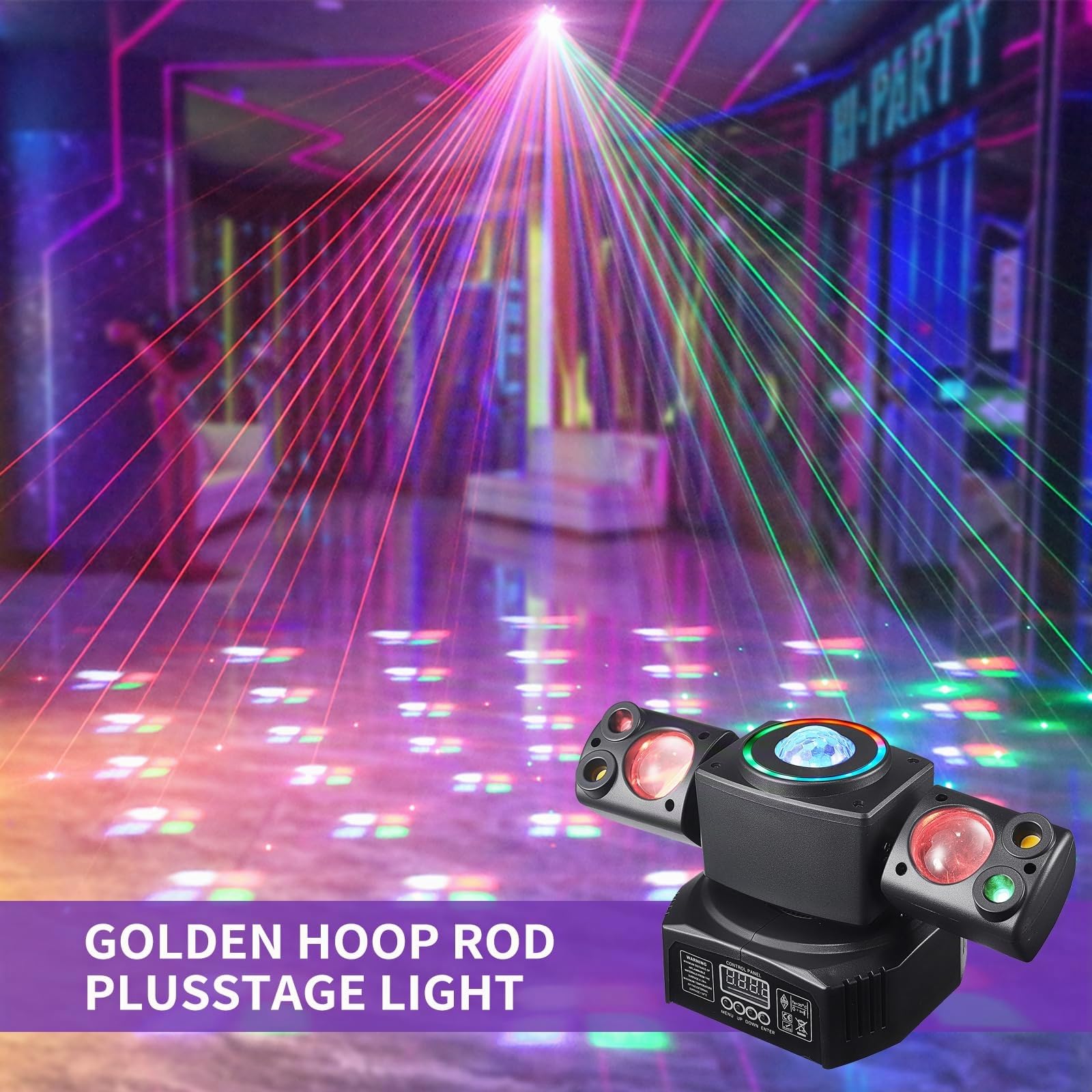 Moving Head Discolicht Partylicht, DMX 512 Effektstrahler,TJGB03 LED RGB Licht DJ Projektor Musikgesteuert DJ Disco Lichter, Für KTV Bar Familientreffen Hochzeit Geburtstag Halloween